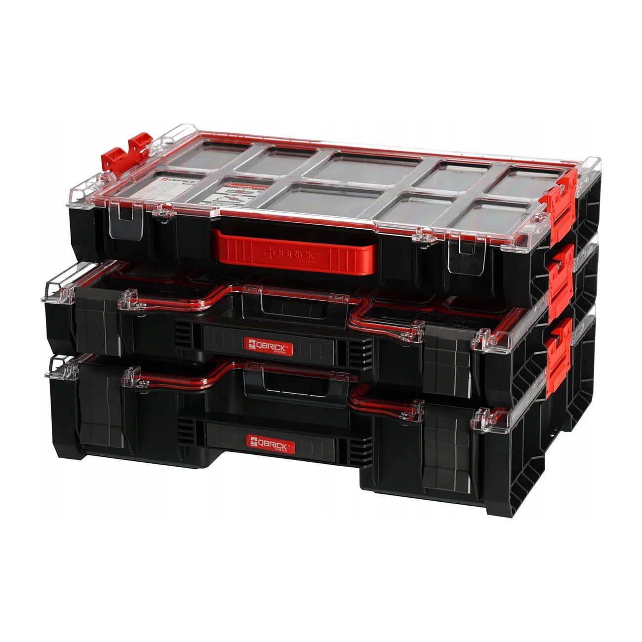 QBRICK System Werkzeugbox SYSTEM PRO 300 + 200 + 100 (Kombi-Set, Organizer-Set aus 3 Qbrick System PRO Boxen), erweiterbar,System PRO,Qbrick,Verbinder