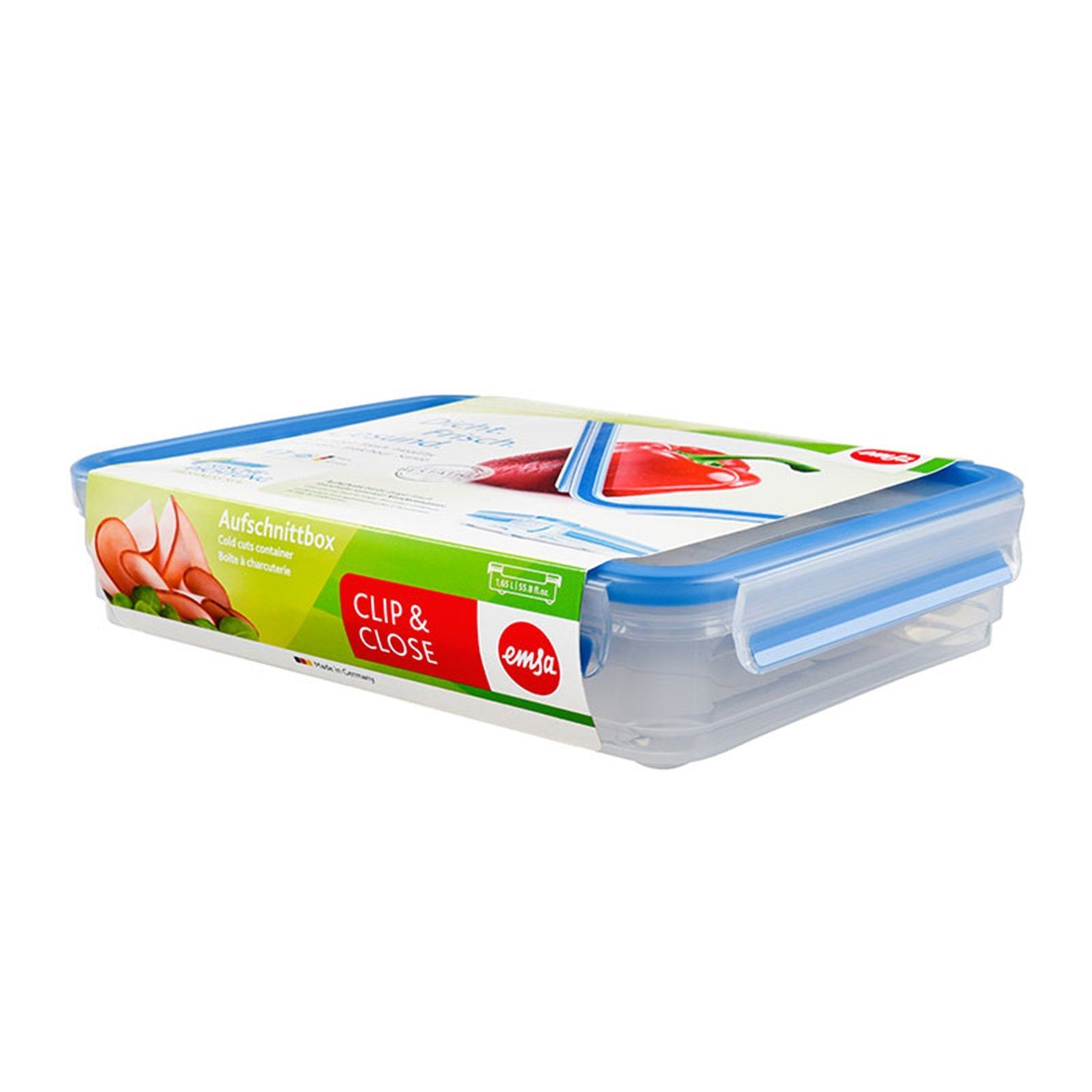 Emsa Frischhaltedose Aufschnittbox 1,65 Liter Clip Close, Kunststoff | Frischhaltedosen