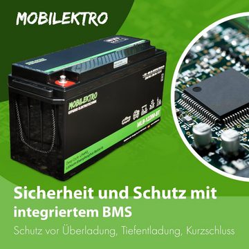 MOBILEKTRO MLB-12200-BT Batterie, (12V V), LiFePO4 200Ah, 2560Wh Versorgungsbatterie für Wohnmobil, Boot, Solar