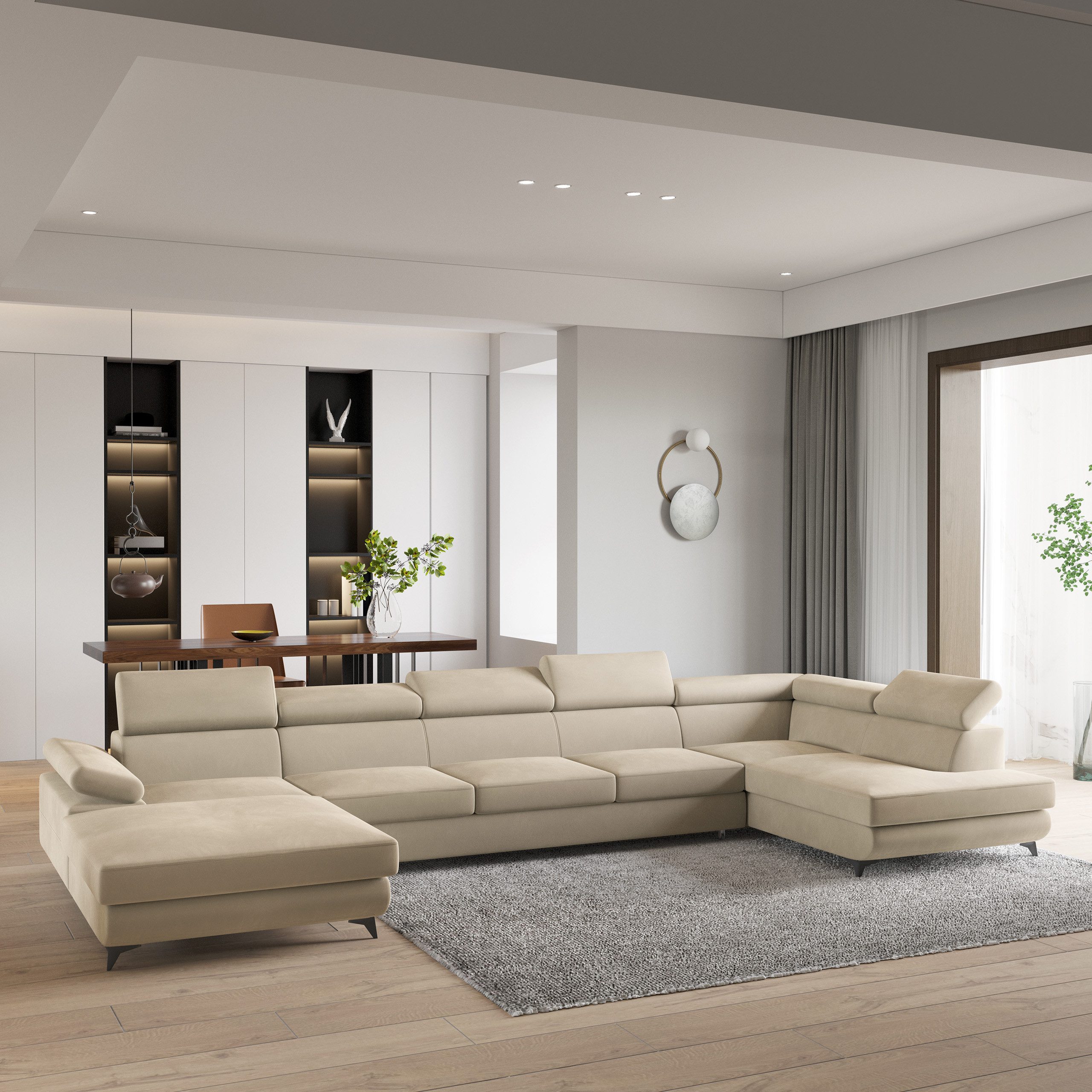 Masseno Ecksofa MONTIVA mit Schlaffunktion U-Form, günstig online kaufen