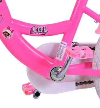 Volare Kinderfahrrad LOL Surprise - Mädchen - 16 Zoll - Rosa - Rücktrittbremse, bis 60 kg, 85% zusammengebaut, 4 - 6 Jahre