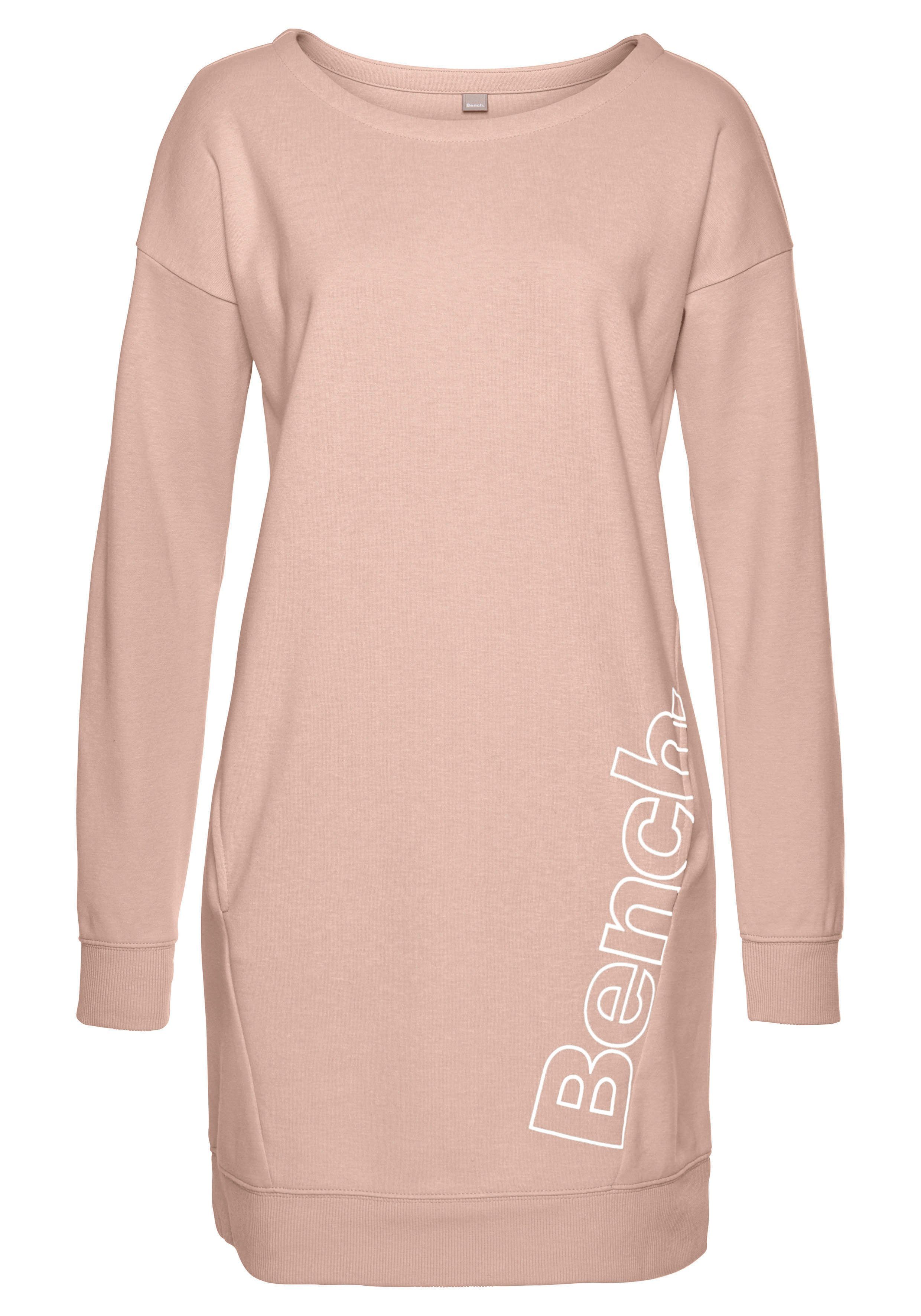 Bench. Loungewear Sweatkleid mit seitlichem Logoprint, Modisch schräg nach  vorne verlegte Teilungsnähte mit Tascheneingriffen