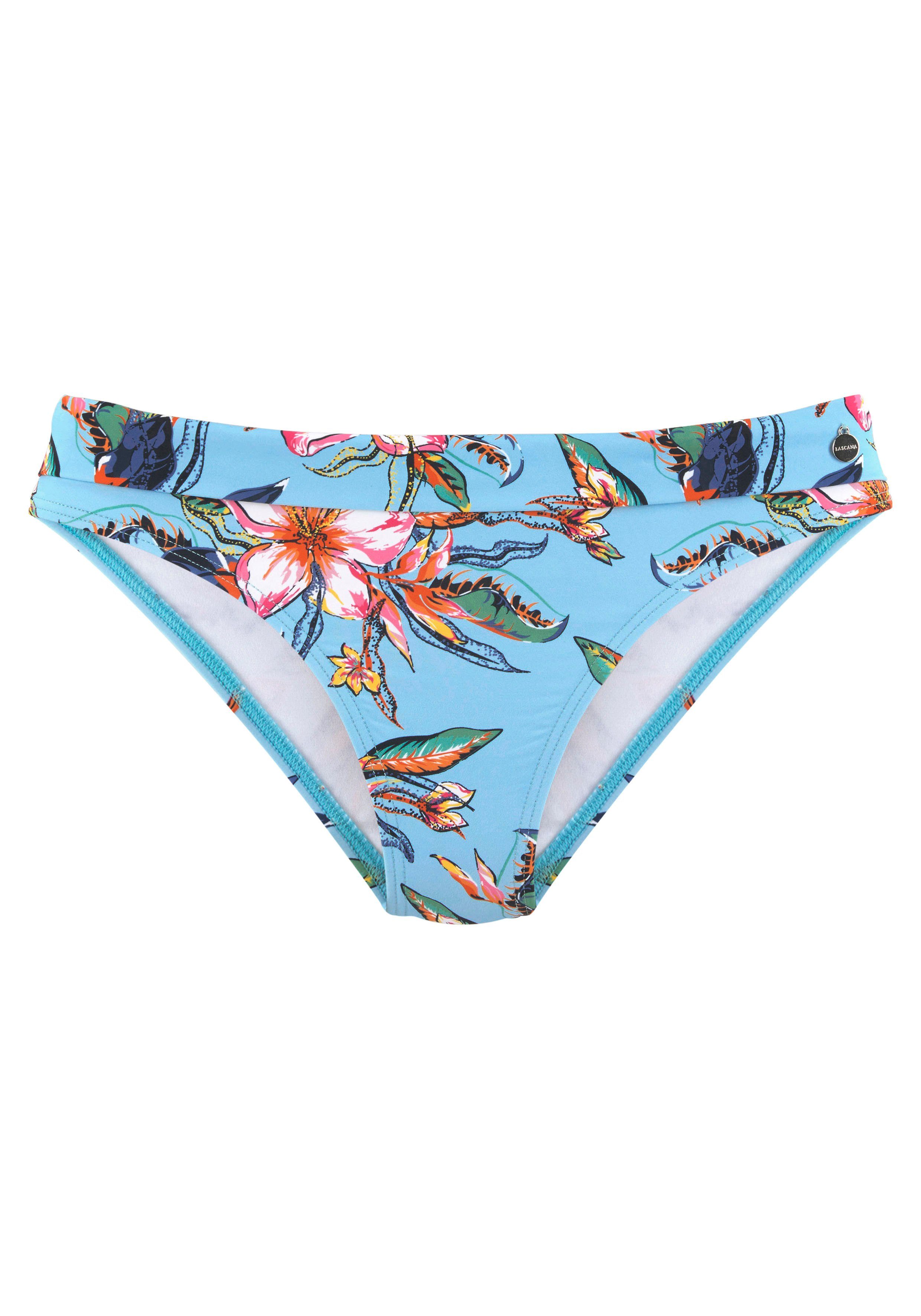 hellblau-bedruckt mit Malia Umschlagbund Bikini-Hose LASCANA