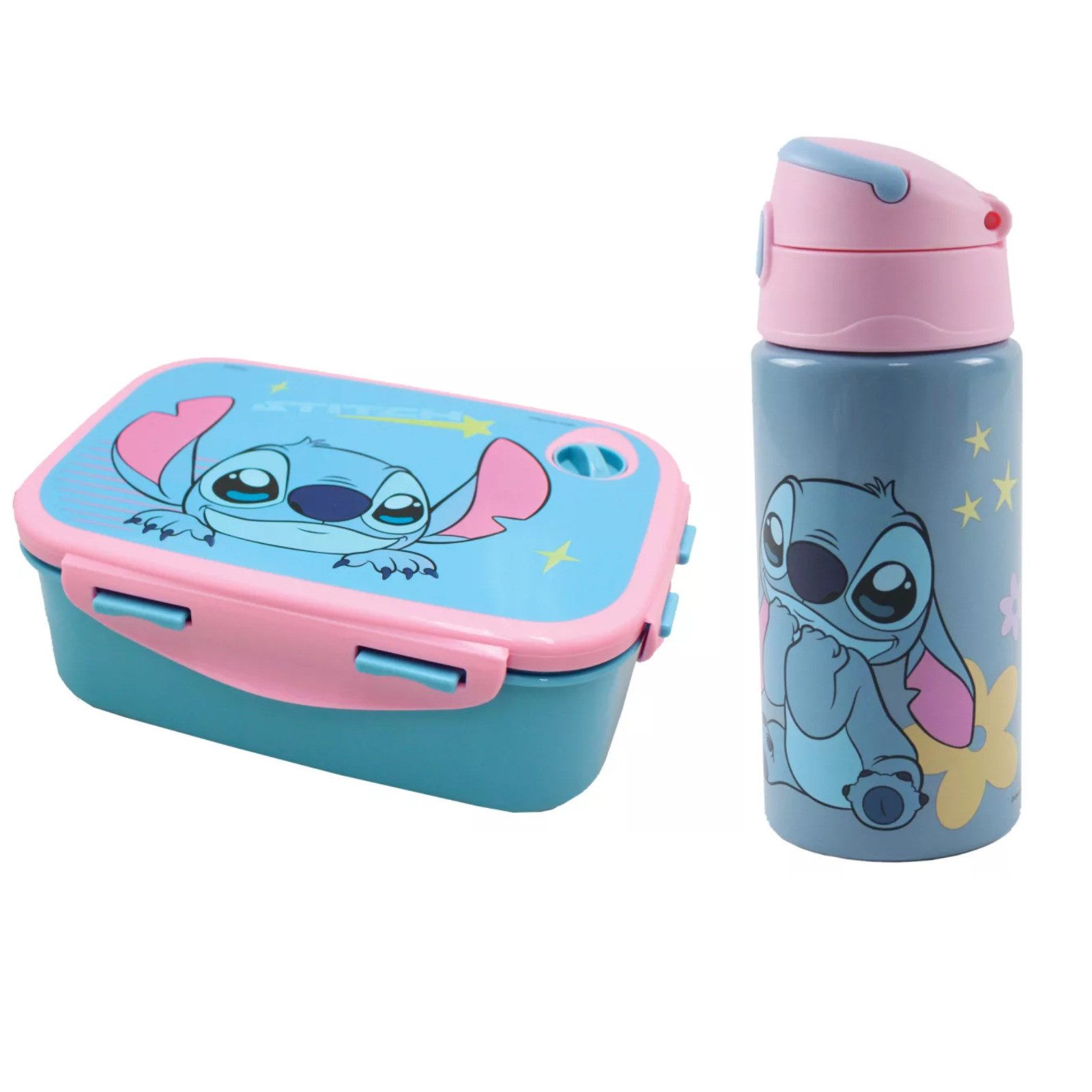 Disney Lunchbox Disney Lilo und Stitch Angel 2 tlg. Set Brotdose plus Alu - Flasche, (Spar-Set, 2-tlg., Spar-Set)