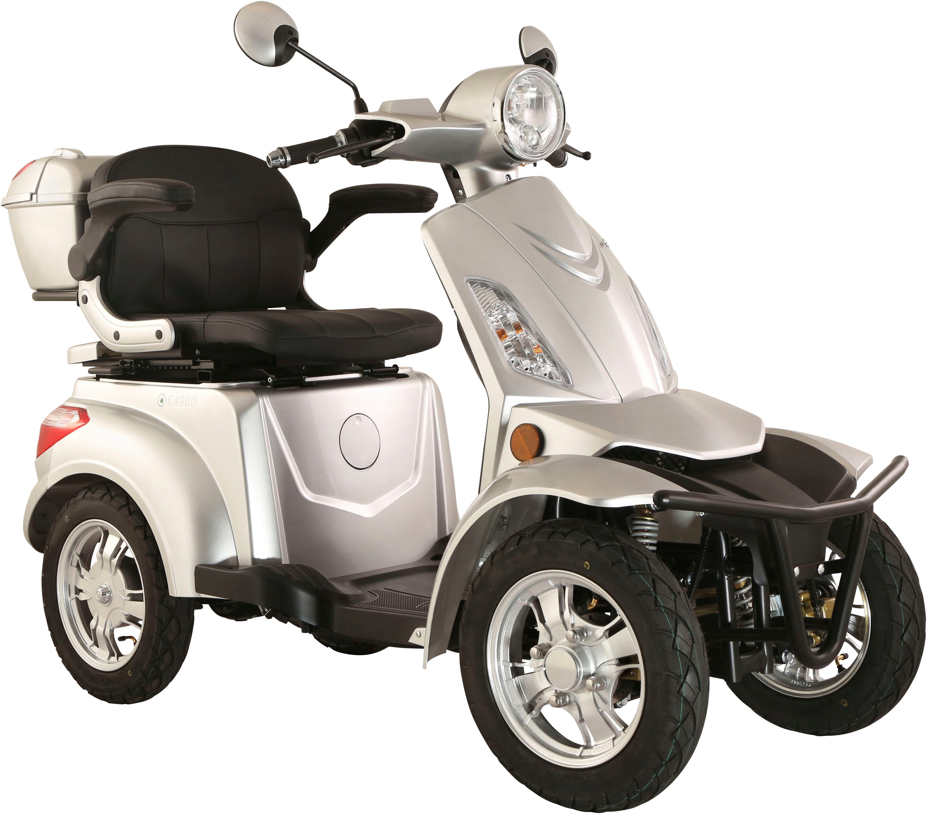 Luxxon Elektromobil LuXXon Seniorenmobil E4900, 20 km/h, (Elektromobil mit Topcase, ohne Helmpflicht), 1.000 W, Seniorenmobil mit 4 Räder, Elektroroller für Senioren