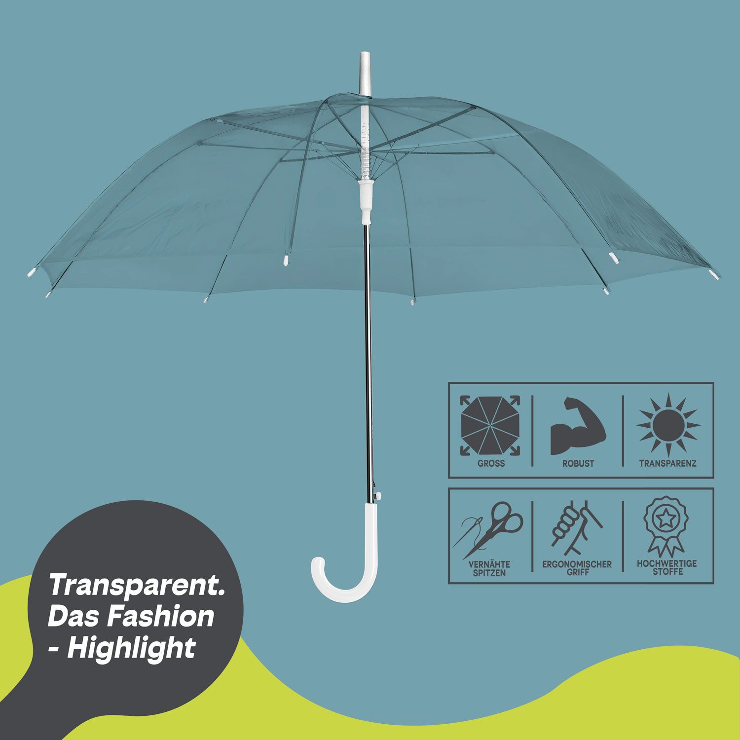 Goods+Gadgets Stockregenschirm Stockschirm – Stabiler, windfester Regenschi günstig online kaufen
