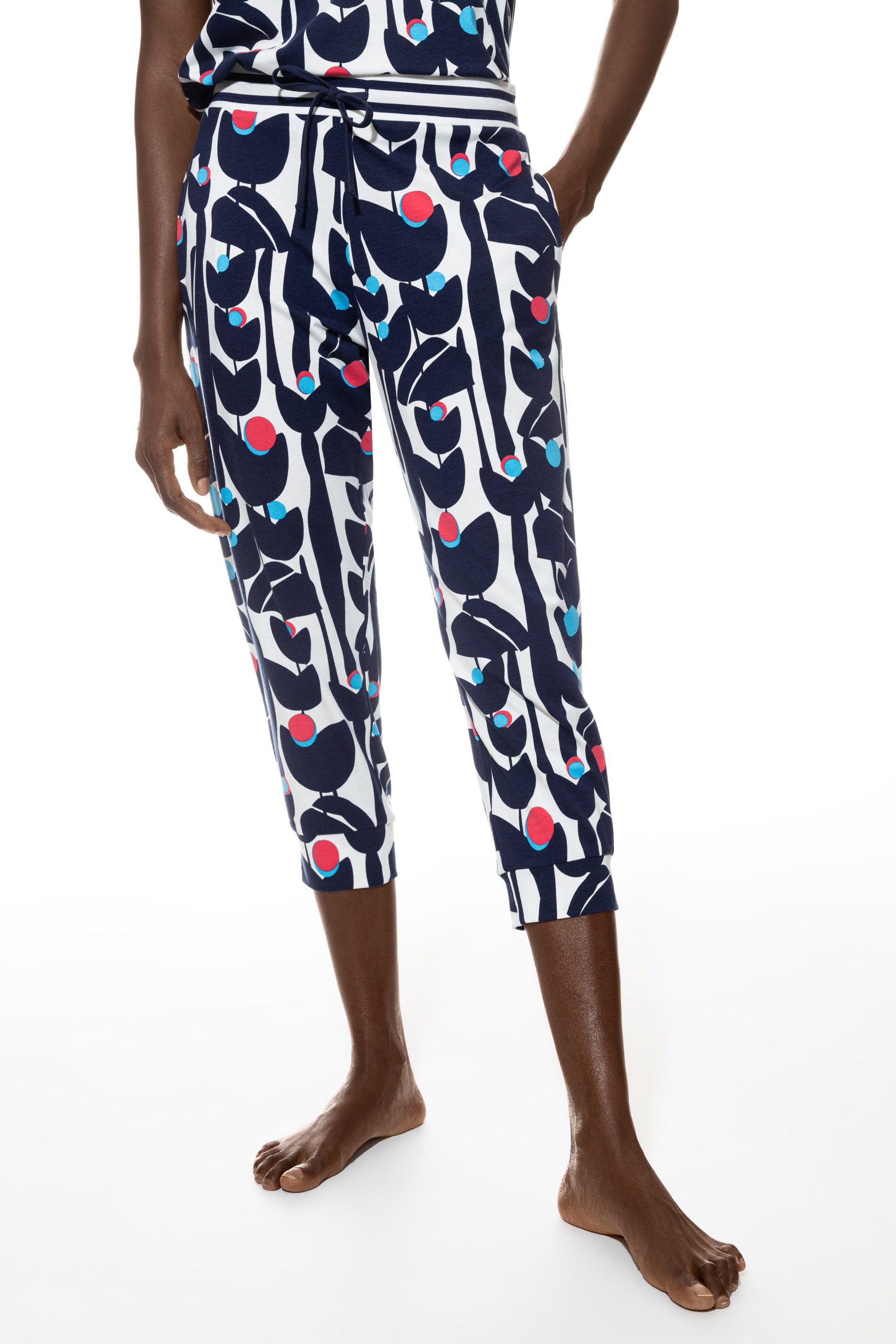 Mey Homewearhose Damen Hose 3/4 lang SERIE FLOWER JUNGLE