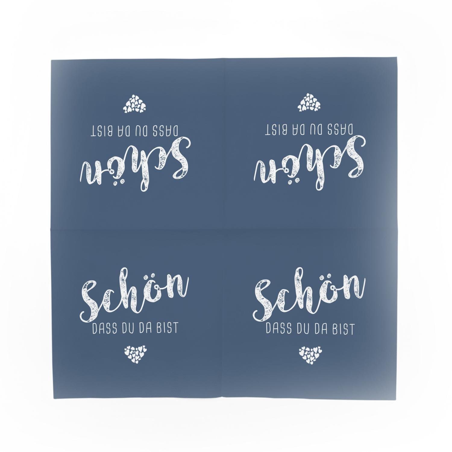 itenga Papierserviette itenga 6x Windlicht + 40x Servietten - Schön dass du da bist - Dunkelb – Bild 4 von 4