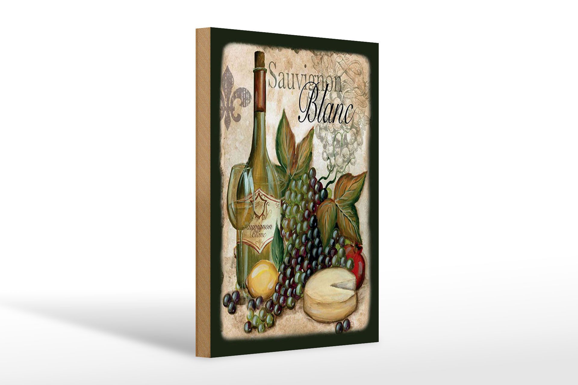 Femer GmbH Holzbild Alkohol 20x30 cm Sauvignon Blanc Wein, (1 St), Glatte Holzfaserplatte (MDF), vorn beschichtet