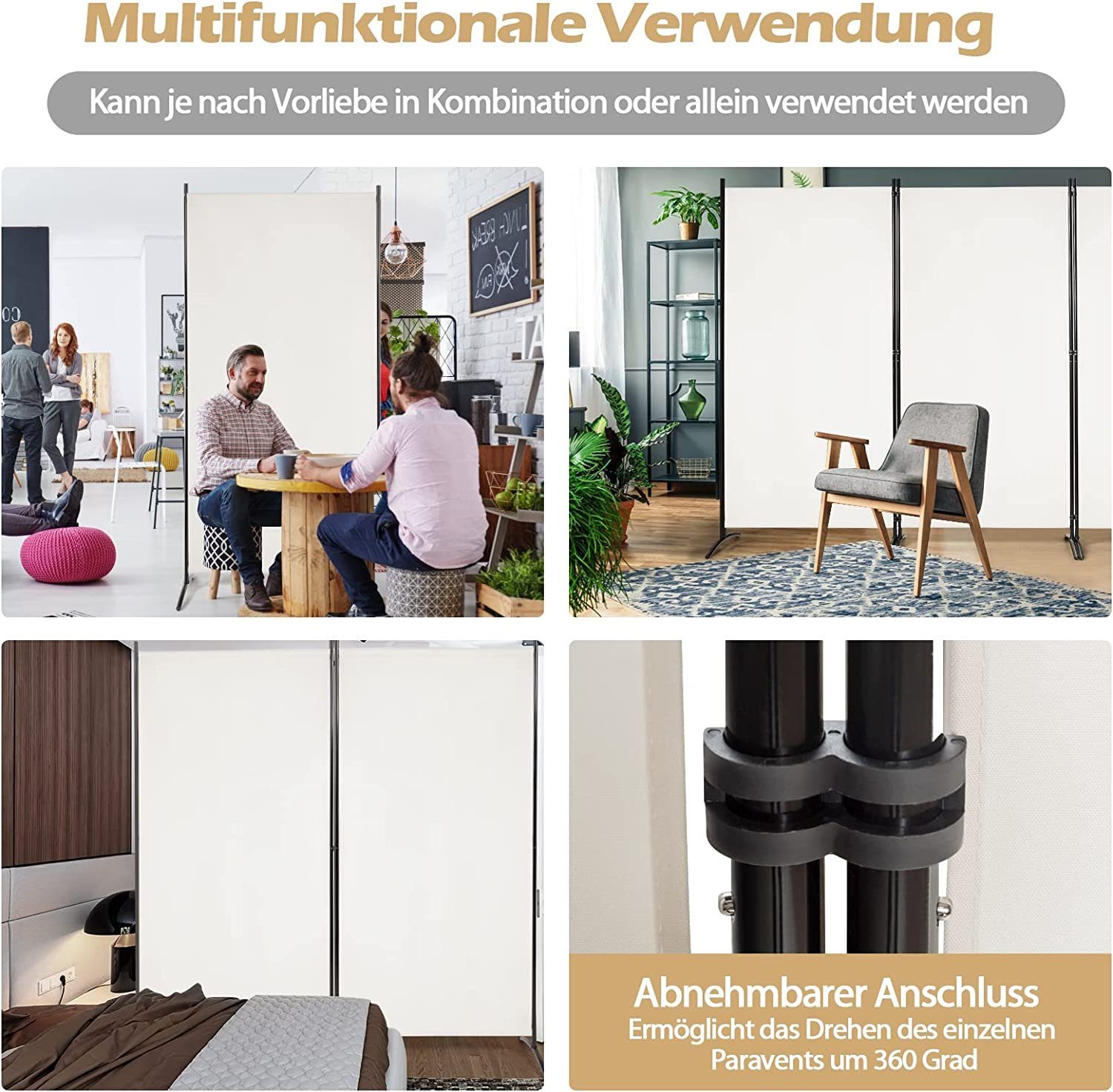 KOMFOTTEU Raumteiler Paravent, aus Stoff & günstig online kaufen