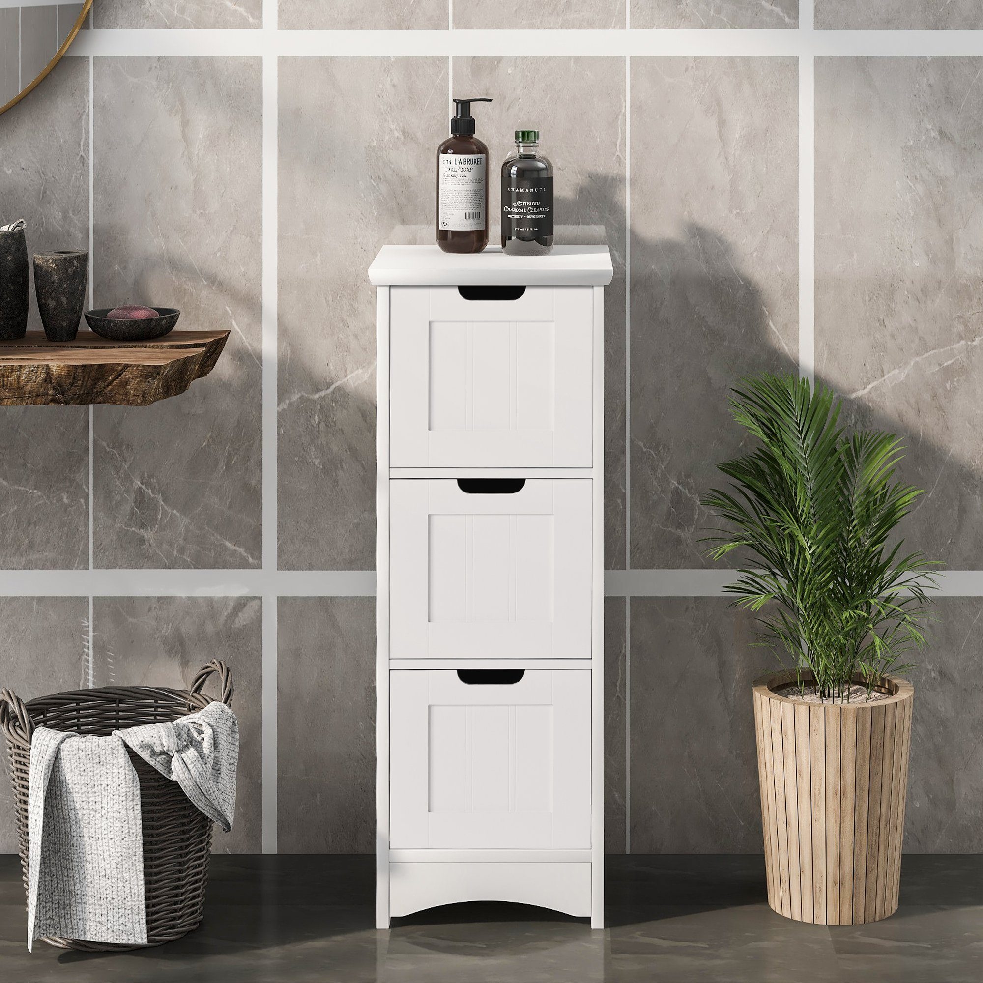 Flieks Beistellschrank (1-St) Badezimmerschrank mit 3 Schubladen,  30x30x82cm online kaufen | OTTO