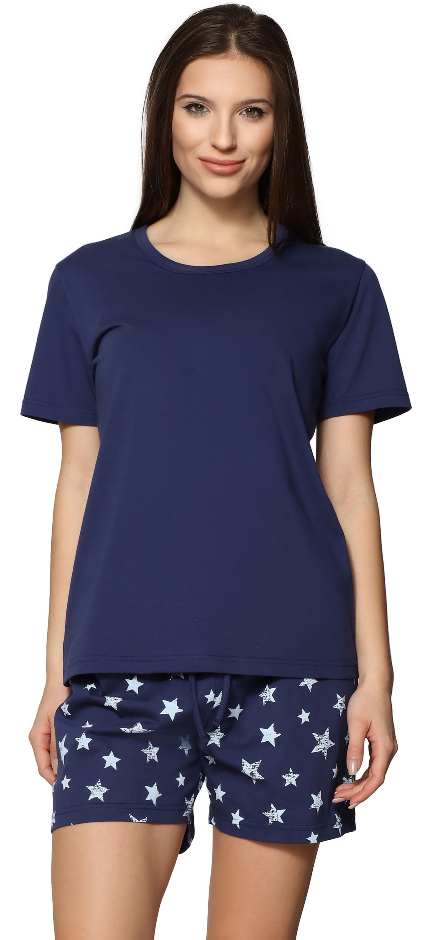 Merry Style Schlafanzug Damen Pyjama Zweiteiler Kurz aus Baumwolle Set MS10 günstig online kaufen