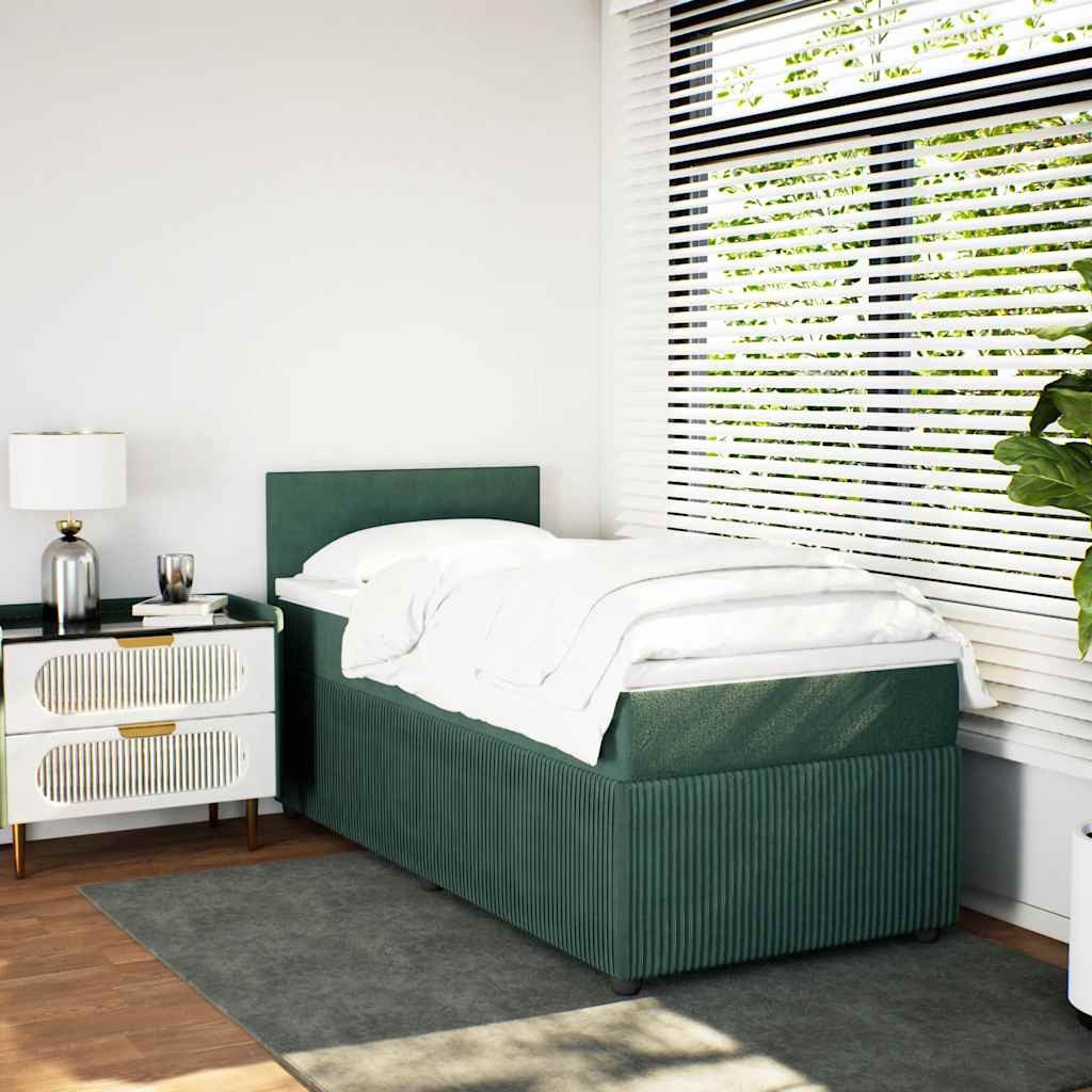 vidaXL Bett Boxspringbett mit Matratze Dunkelgrün günstig online kaufen