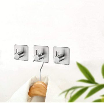 MAVURA Handtuchhaken »MLiving Edelstahl Handtuchhalter Wandhaken Haken selbstklebend Klebehaken Bad Küche ohne bohren [4er Set]«