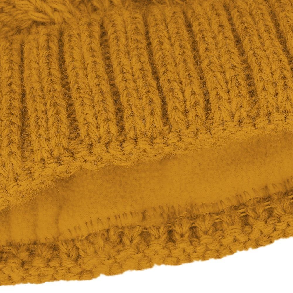 Neverless Bommelmütze Damen Strick-Mütze Fell-Bommel Kunstfell Bommelmütze Fleece-Futter Her