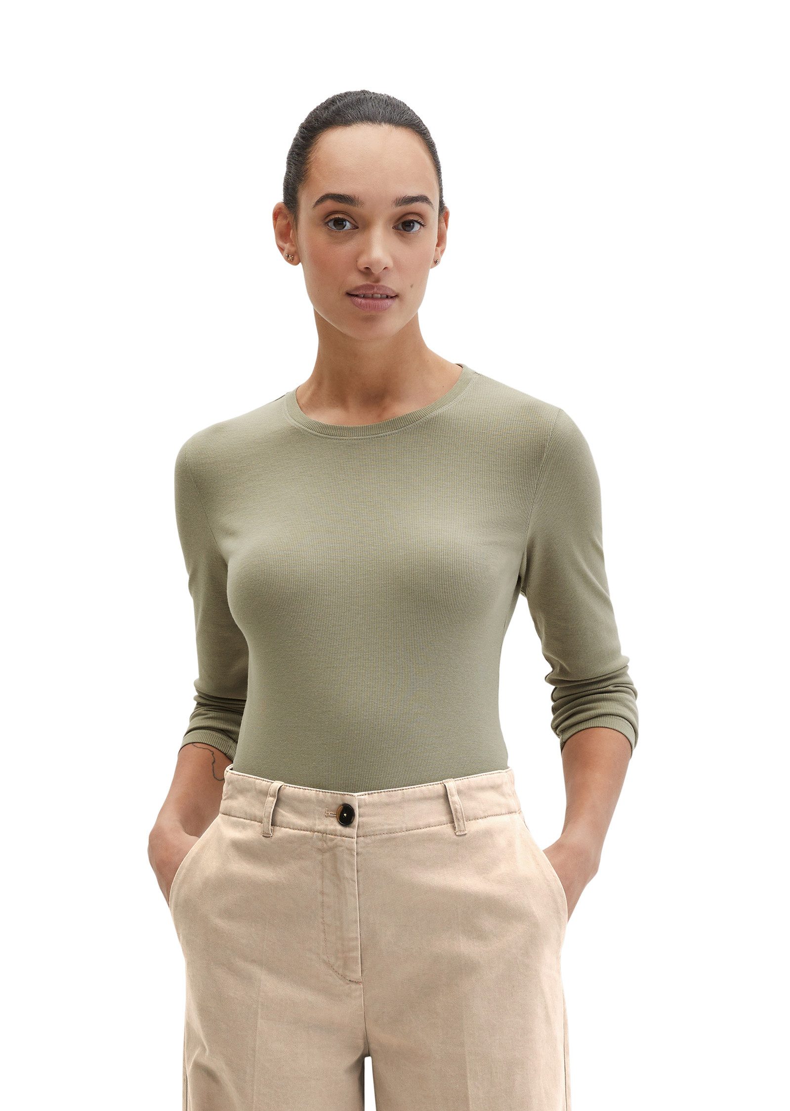 Marc O'Polo Langarmshirt aus Rippjersey