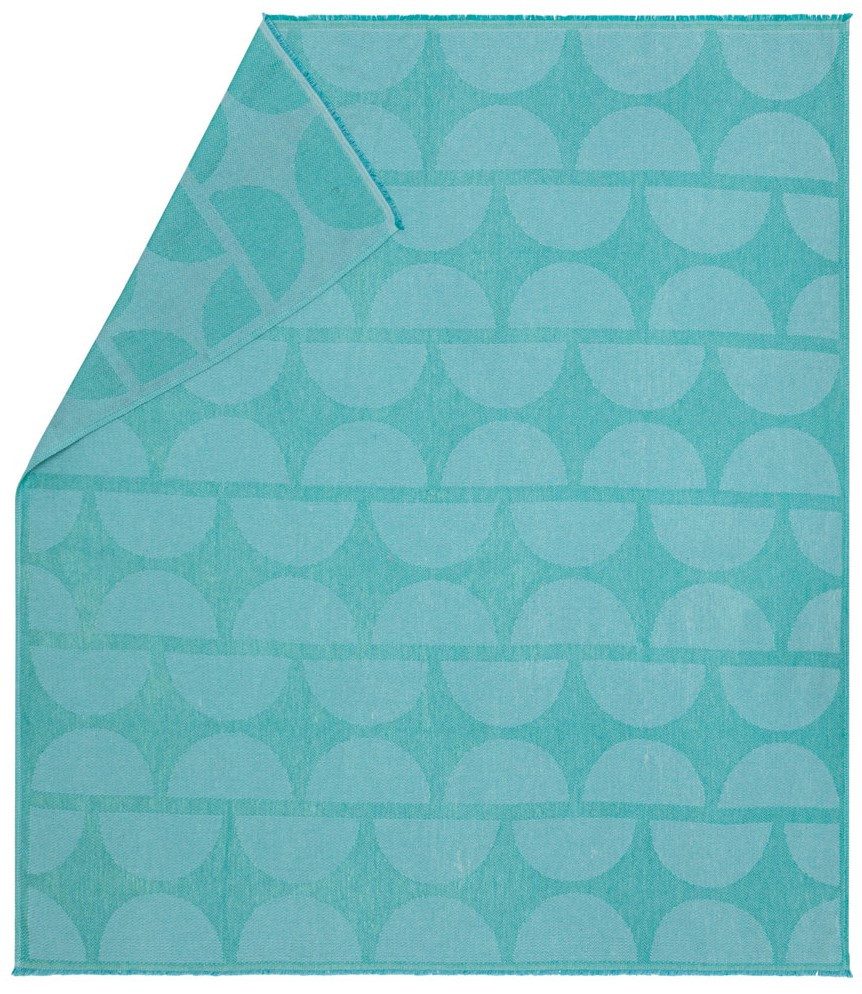 Plaid Baumwollplaid Ronda 'Halbkreise' 130 x 160 cm Anthrazit, DAVID FUSSENEGGER