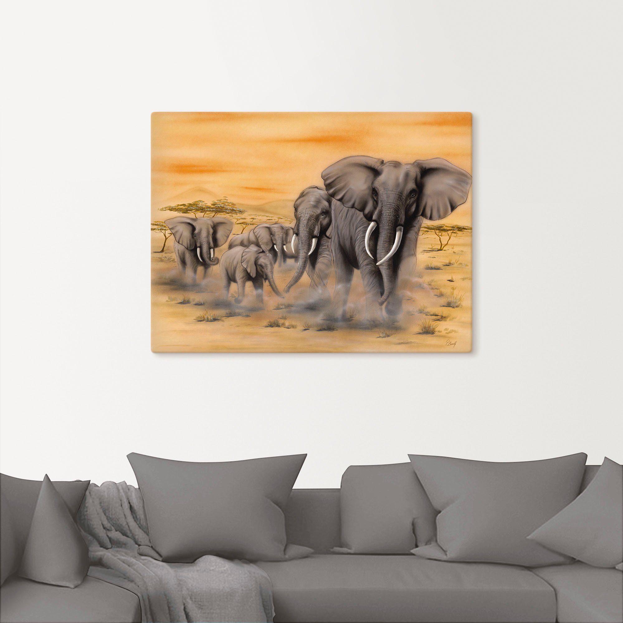 Artland Wandbild »Steppenelefanten«, Elefanten Bilder (1 Stück), in vielen Größen & Produktarten - Alubild / Outdoorbild für den Außenbereich, Leinwandbild, Poster, Wandaufkleber / Wandtattoo auch für Badezimmer geeignet-kaufen