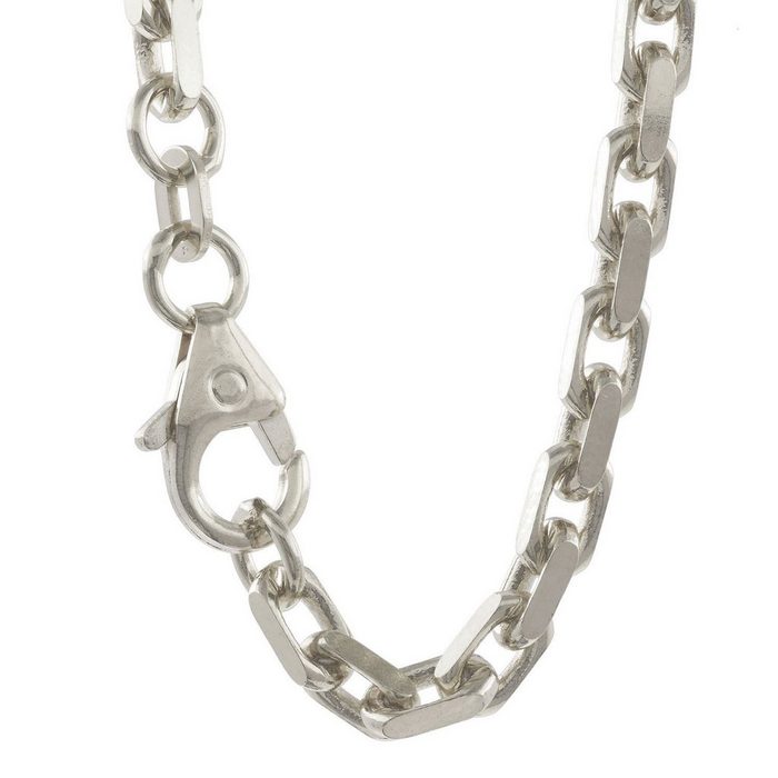 HOPLO Silberkette Ankerkette diamantiert Halskette - Legierung 925 Sterlingsilber - Kettenbreite 3 8 mm - Kettenlänge 45 cm Made in Germany