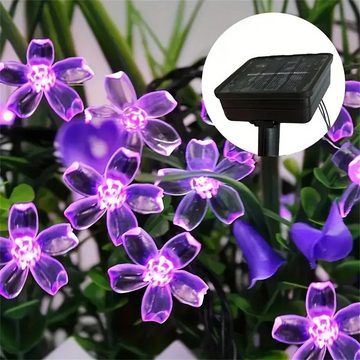 Bifurcation LED Dekolicht Lila Solar-Kirschblüten-Lichterkette, 6,5 m mit 30 LEDs