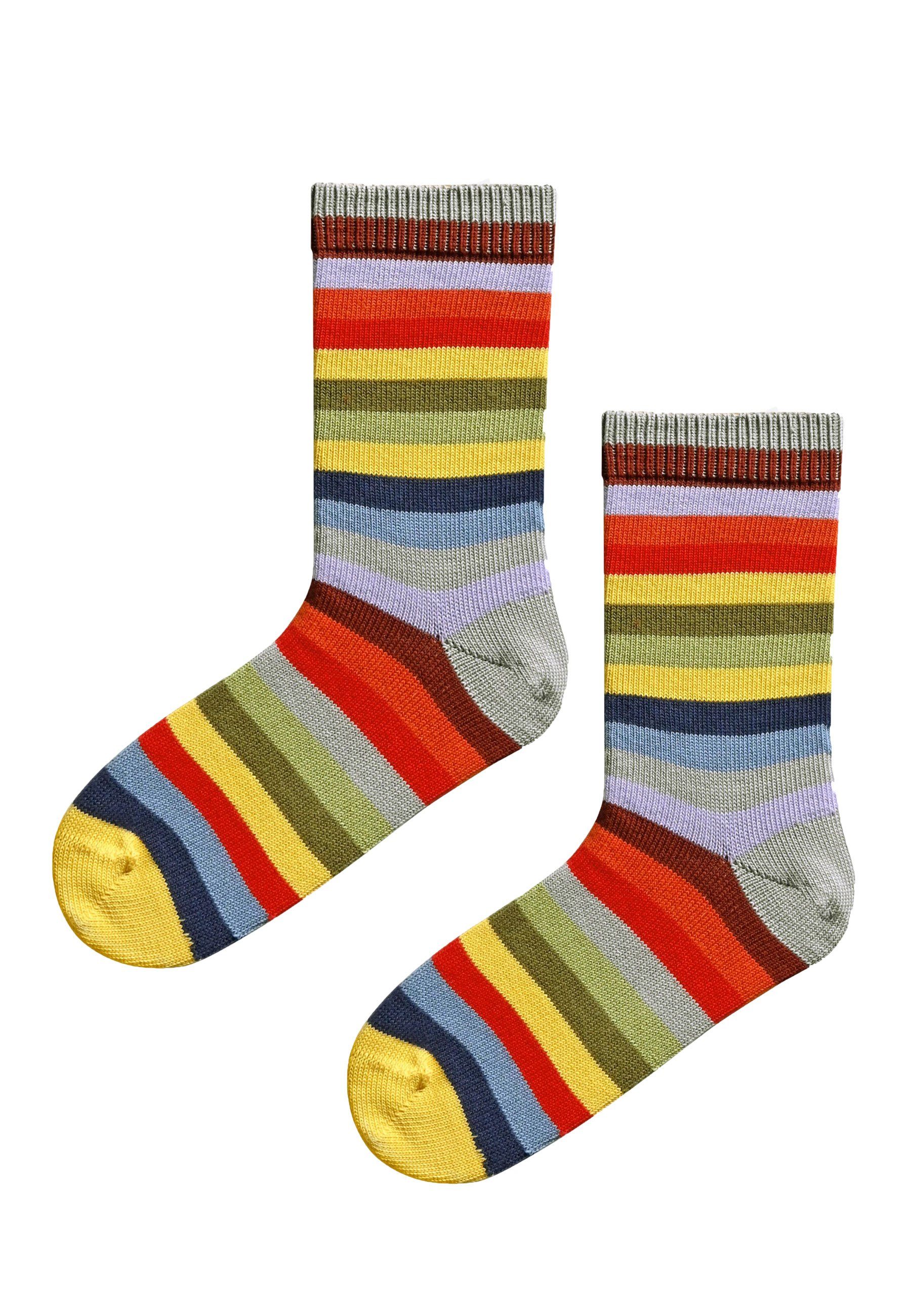 Streifenhörnchen - lightgrey gestreifte Socken Elkline bunt yellow Socken