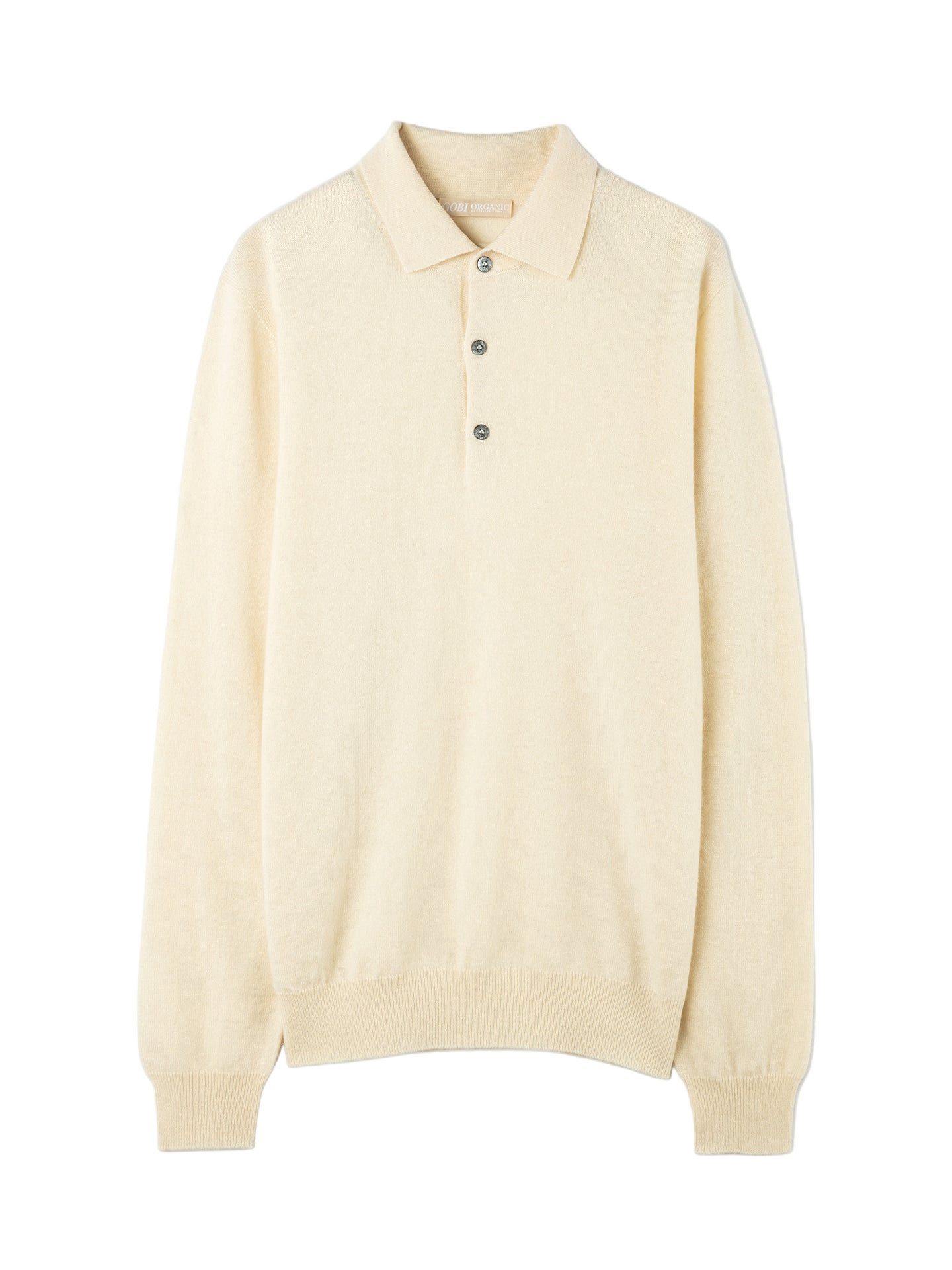 GOBI Cashmere Polokragenpullover Naturfarbe Basic Kaschmirpullover mit Polo günstig online kaufen