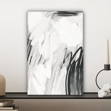 OneMillionCanvasses® Leinwandbild Kunst - Schwarz - Weiß - Grau, (1 St), Leinwandbild fertig bespannt inkl. Zackenaufhänger, Gemälde, 20x30 cm
