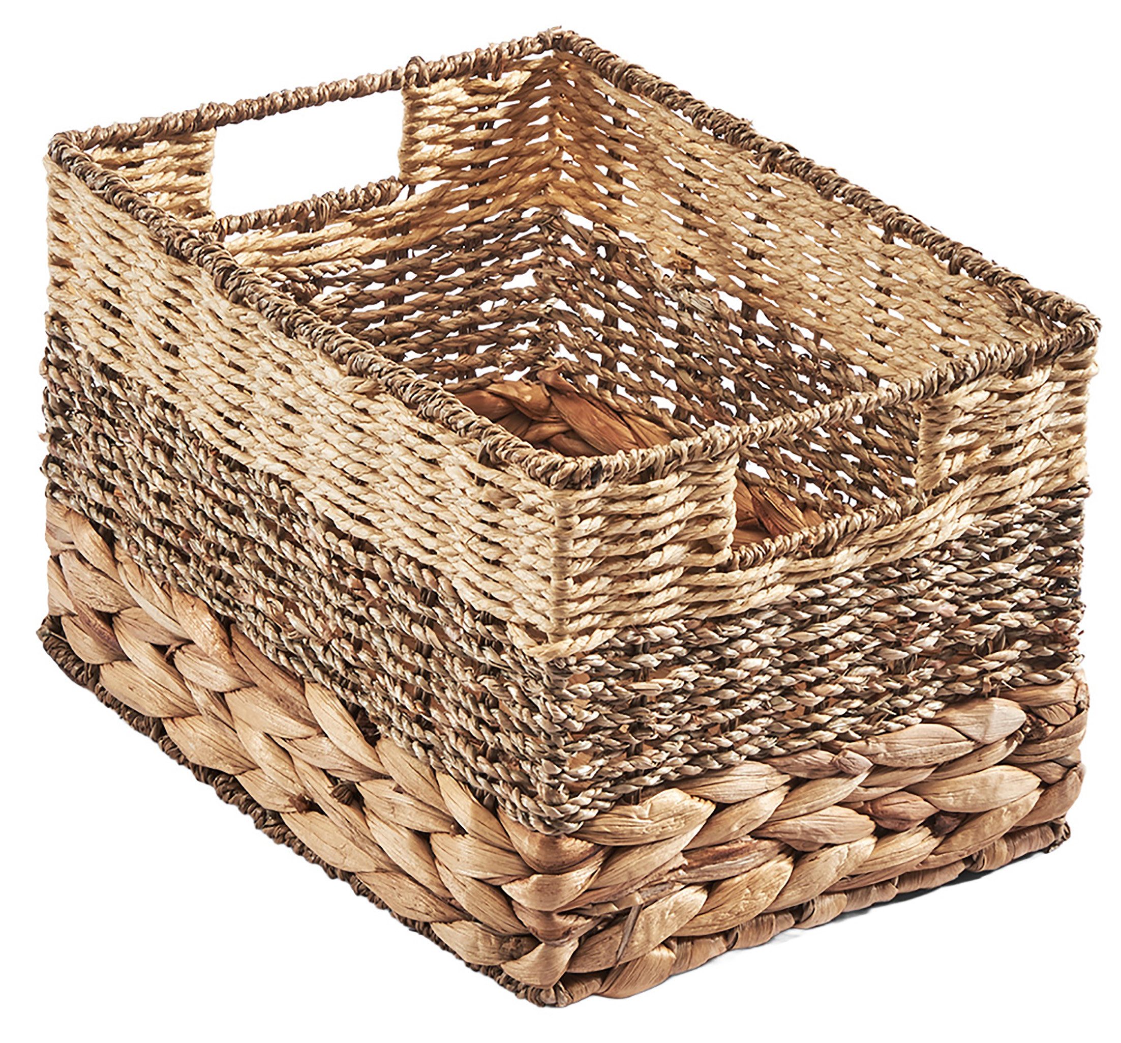 Kobolo Aufbewahrungskorb geflochten Regalkorb Körbchen Korb ELEN Gr. M (Einzelstück, 1 St., Einzelstück), 32x23x21cm