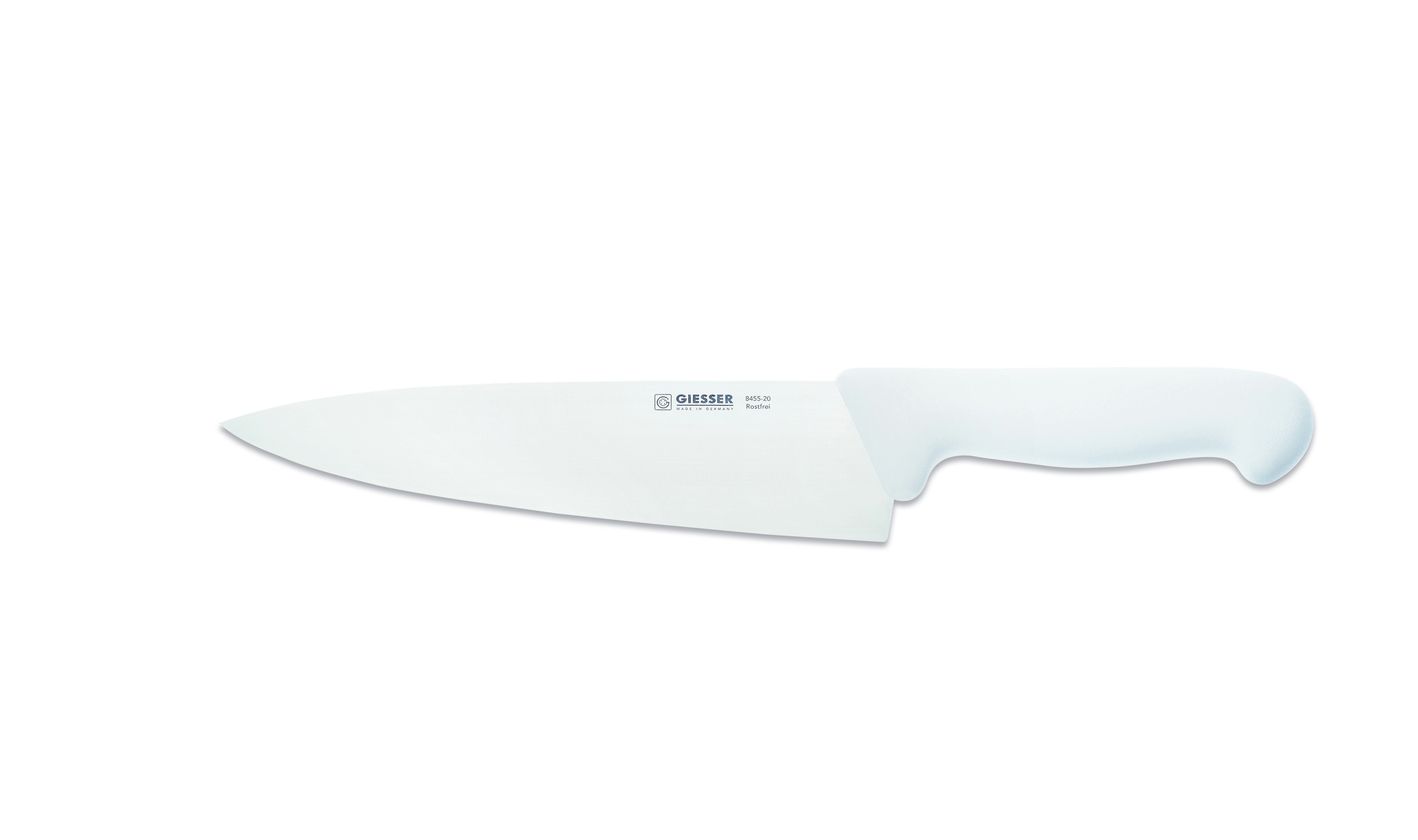 Giesser Messer Kochmesser Küchenmesser breit 8455, Rostfrei, breite Form, scharf, Handabzug, Ideal für jede Küche