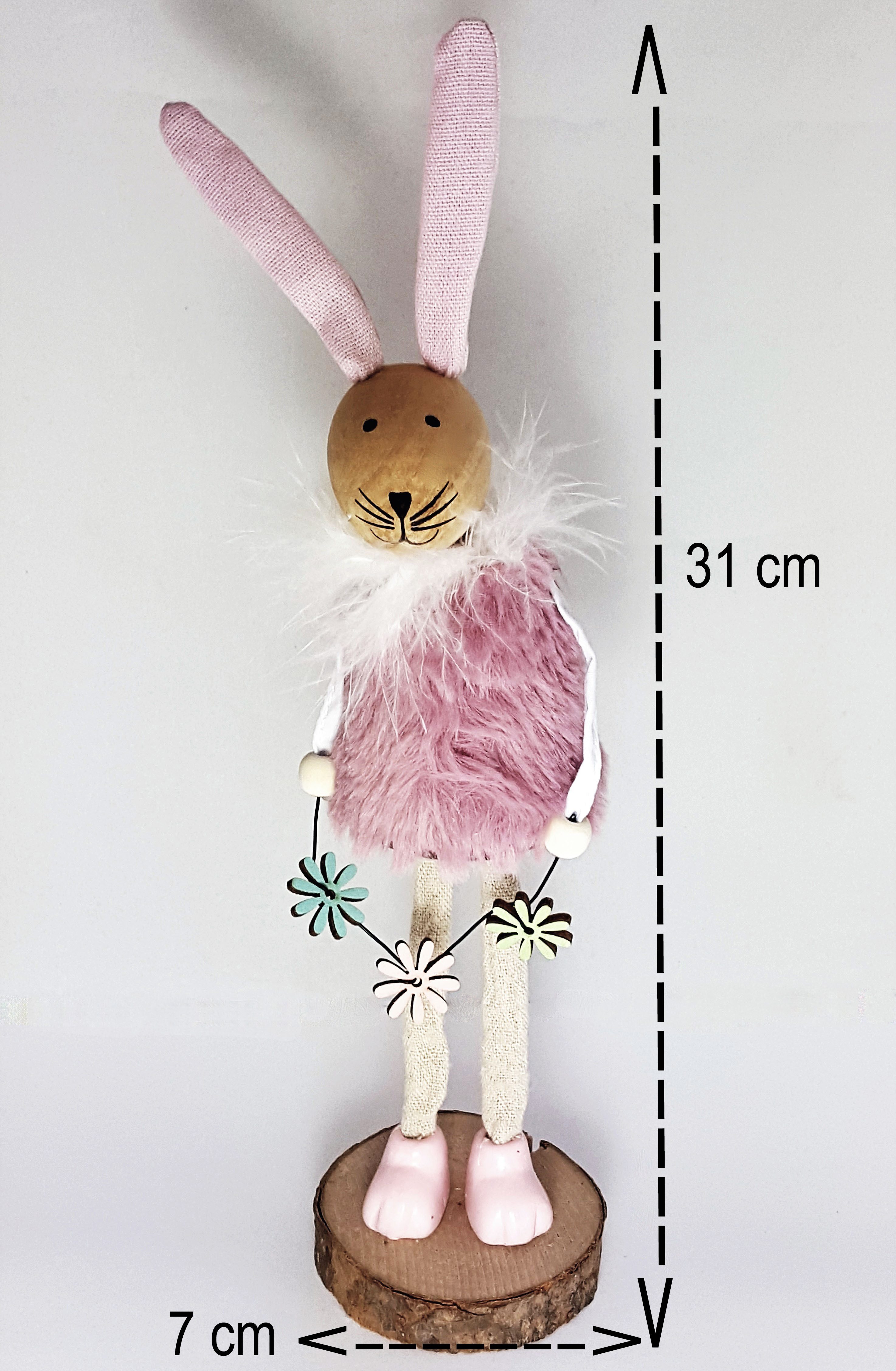 CleanPrince Osterhase Osterhasenfigur rosa Kunstfell Hase Ostern 31 cm (1 St)