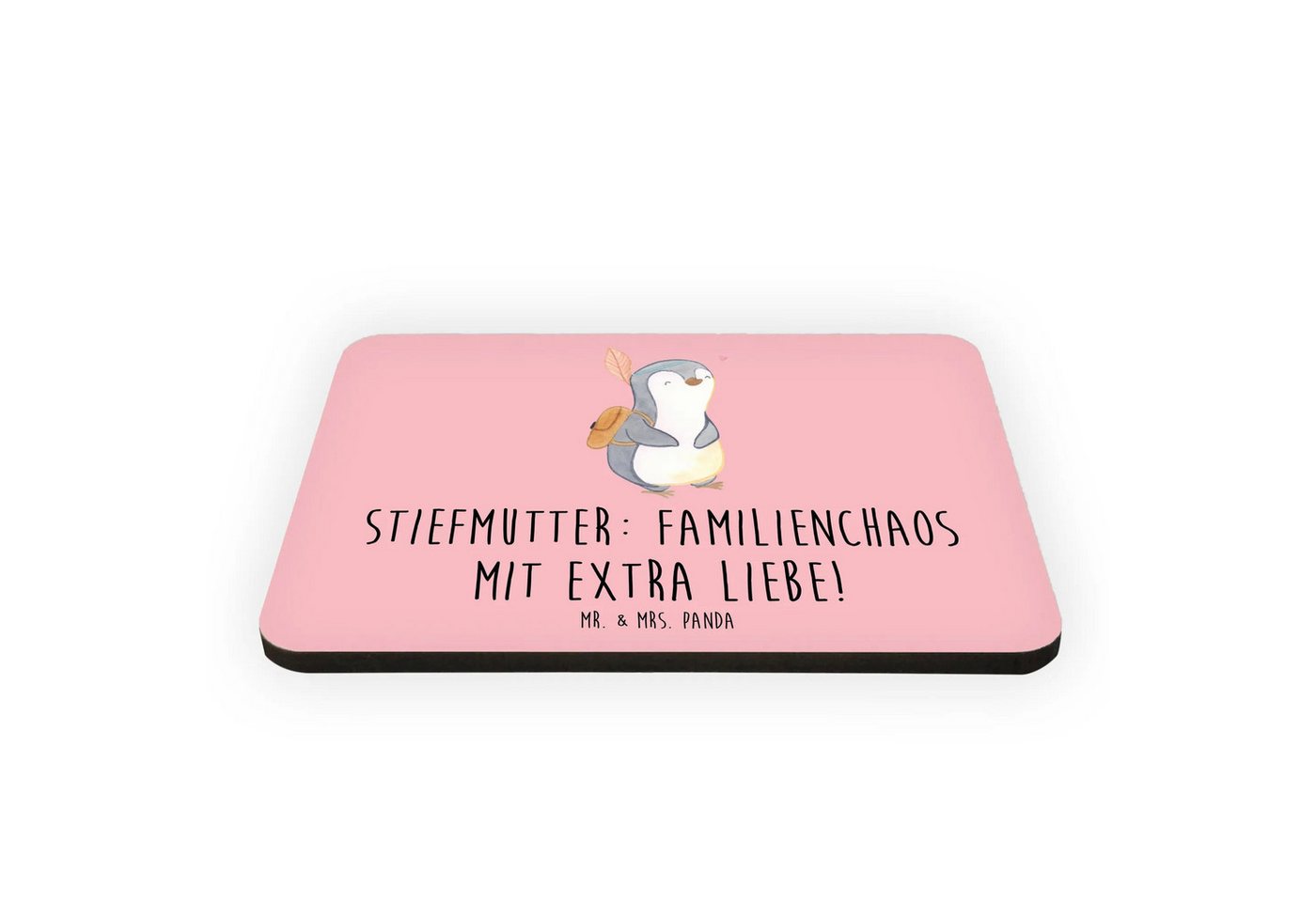 Thumbnail - Mr. & Mrs. Panda Magnet Stiefmutter Liebe - Rot Pastell - Geschenk, Patchwork-Familie, Motivm (Packung, 1-St., Stiefmutt...