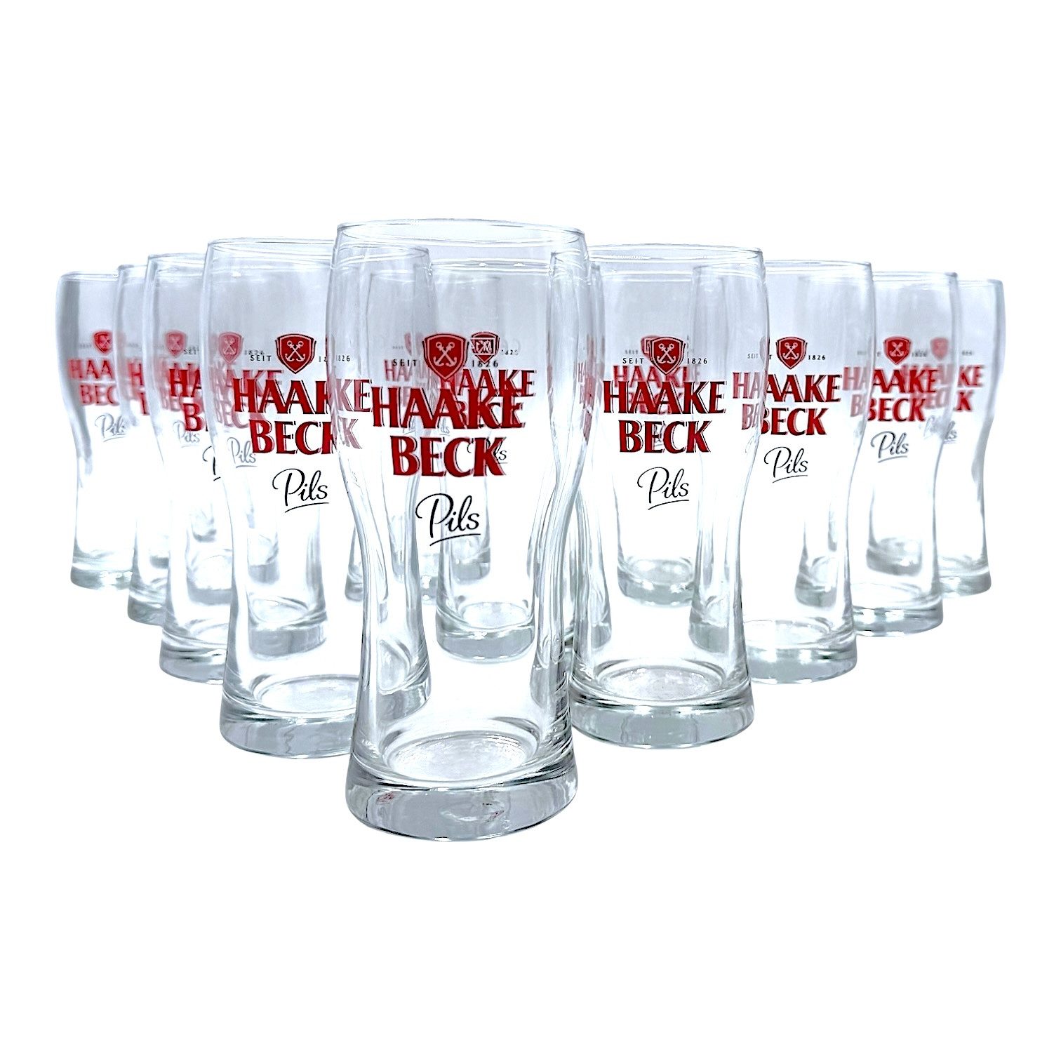 Haake Beck Bierglas 0,3l geeicht Biertulpe für Pils, Lager & Helles, Klassisches Bierglas-Design