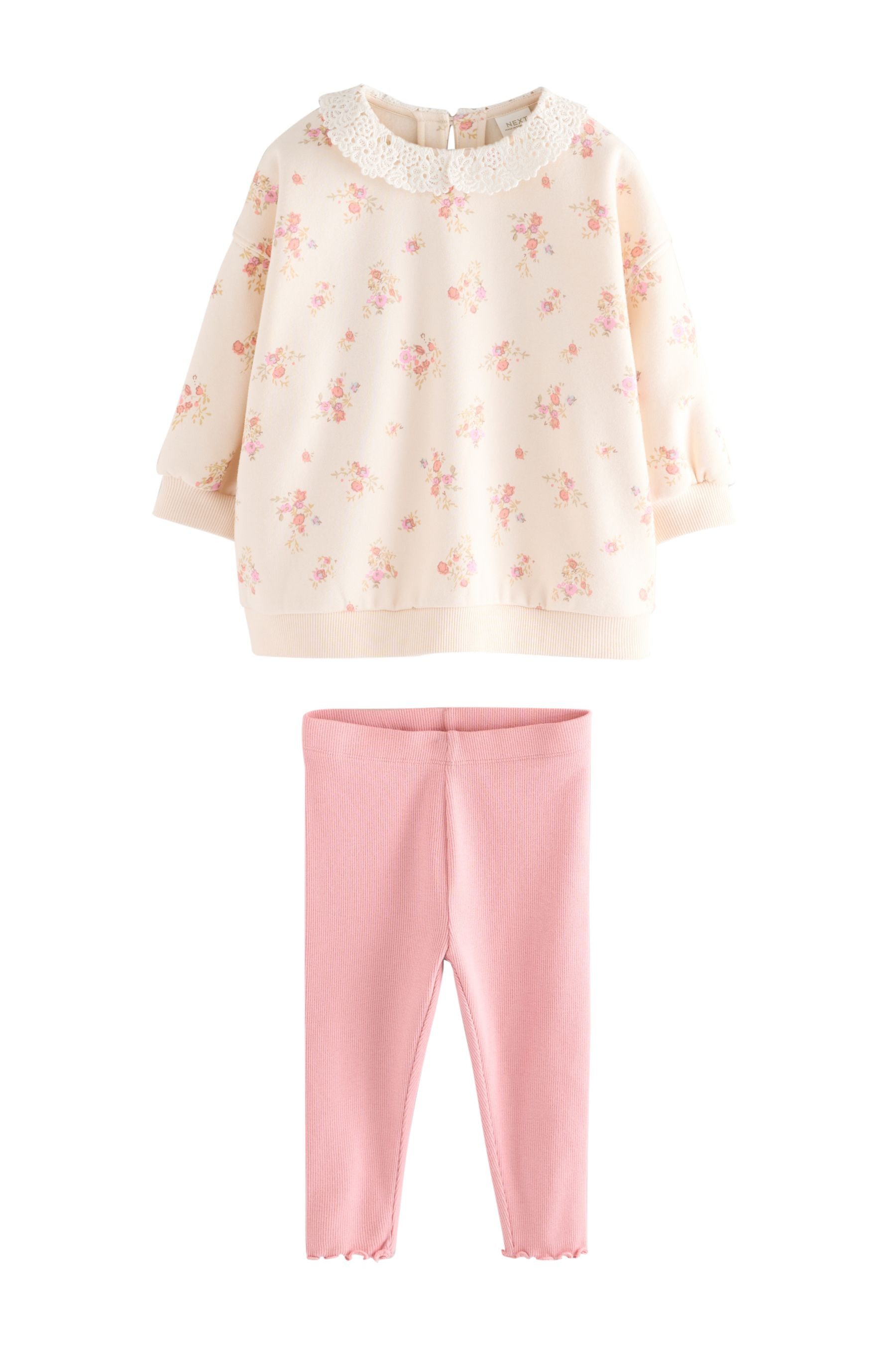 Top & Leggings Sweatshirt mit Kragen und Leggings im Set