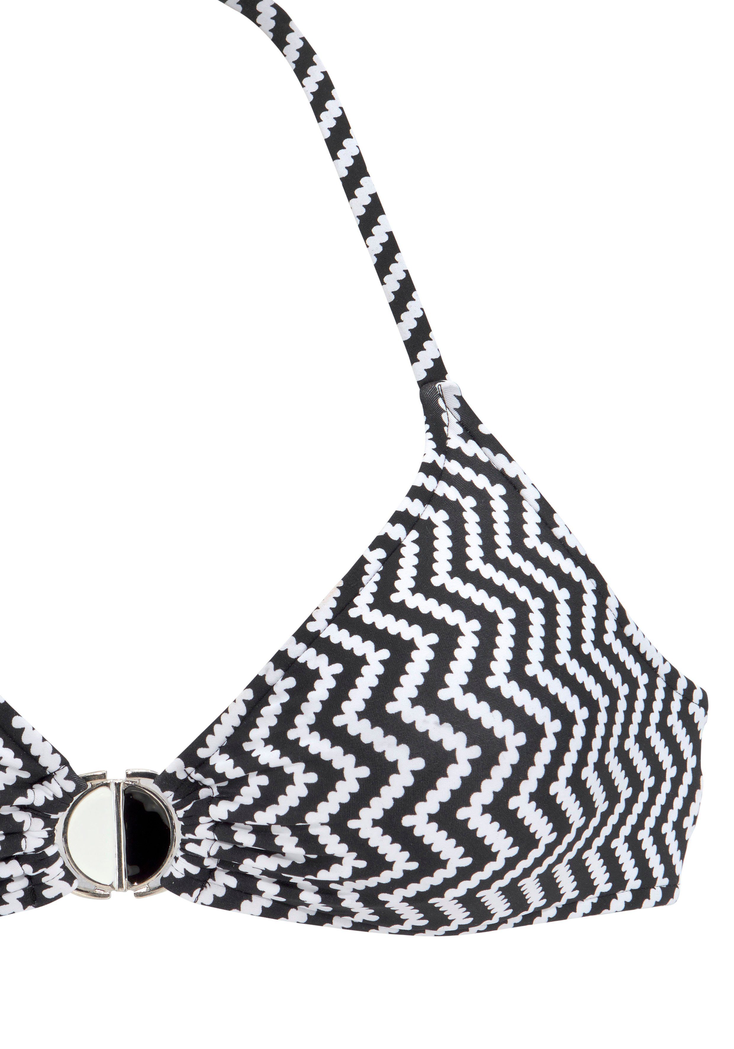 JETTE Triangel-Bikini mit modischem Druck und Accessoires