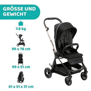 Chicco Kombi-Kinderwagen Kinderwagen One4ever, pirate black, mit zwei Sitzen