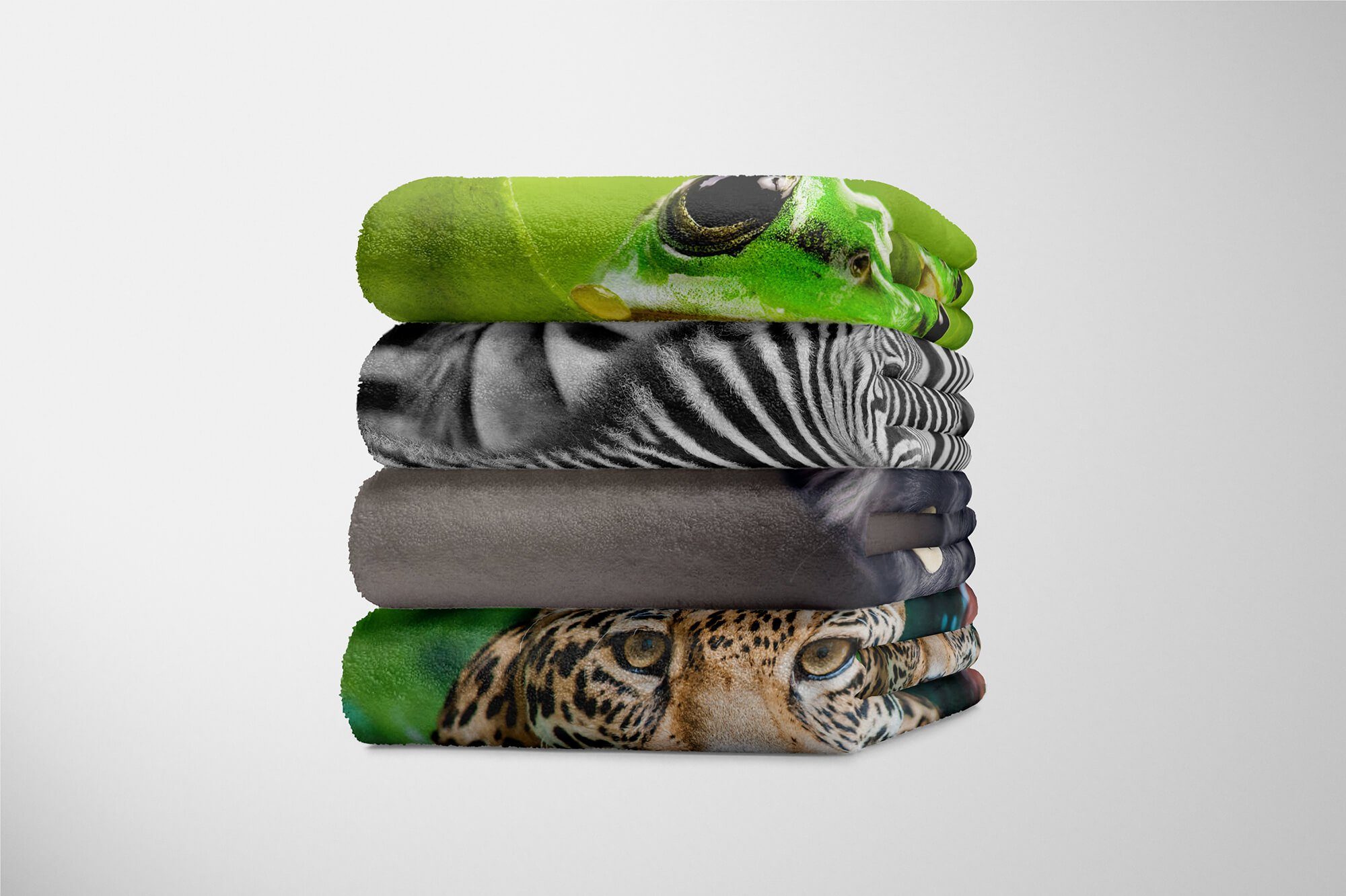 Sinus Art Handtücher Handtuch mit Kat, Kuscheldecke Baumwolle-Polyester-Mix Strandhandtuch Tiermotiv Saunatuch (1-St), Katze Handtuch schwarze