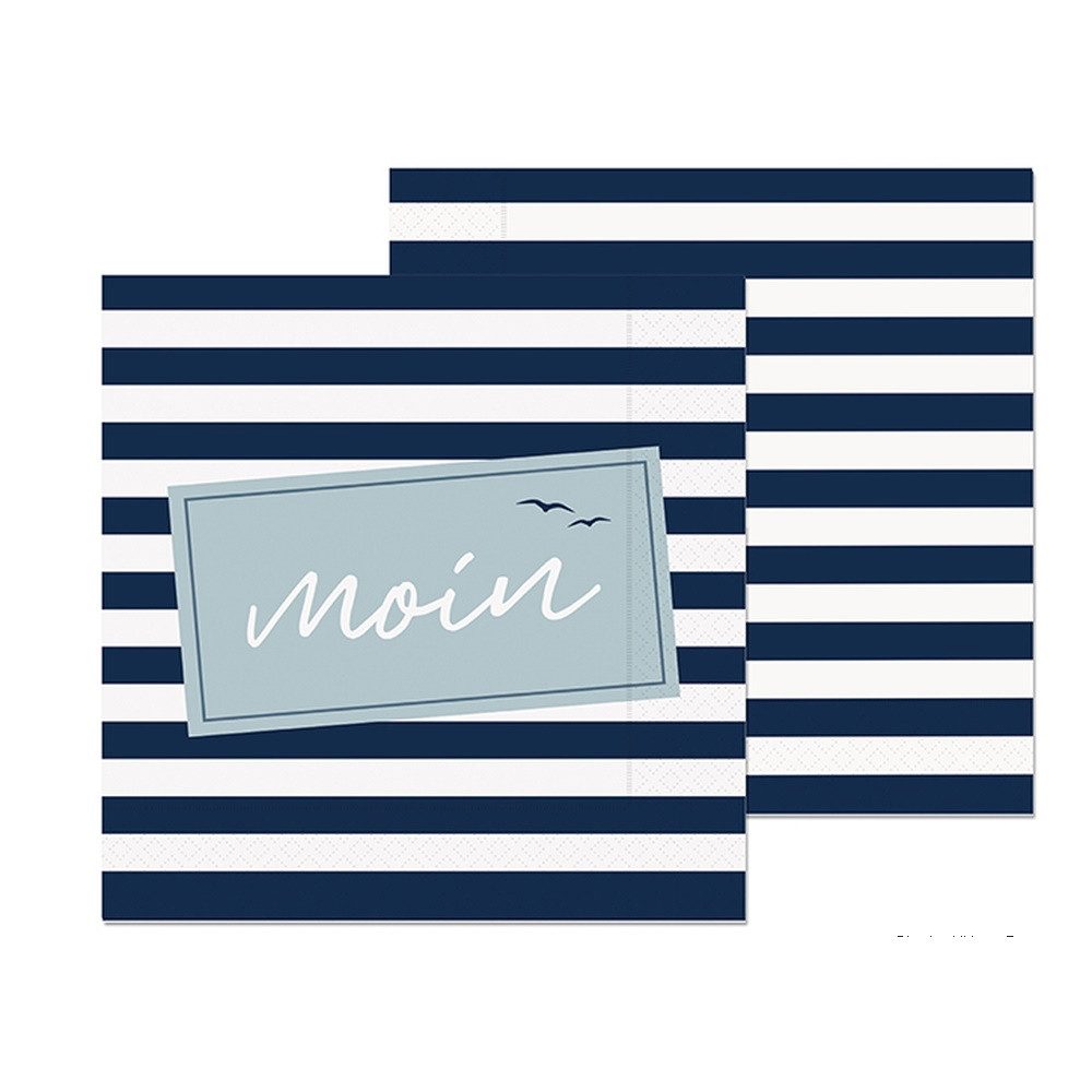 La Vida Papierserviette, Farbe: Weiß, Motiv: Moin