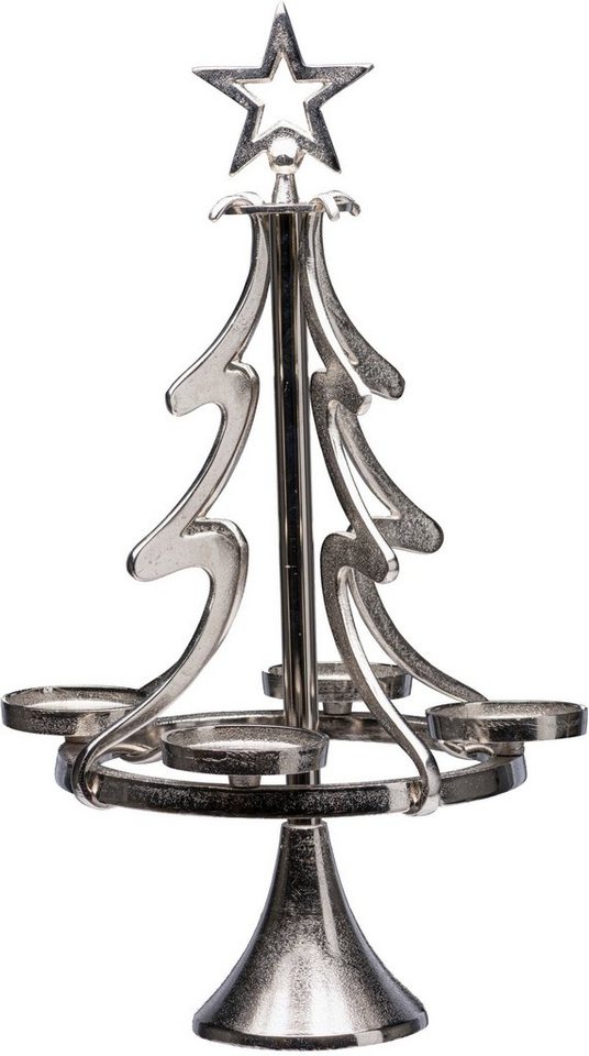 Adventsleuchter my Tannenbaum, (1 Aluminium, cm Weihnachtsdeko Kerzenständer Höhe 99 home aus St),