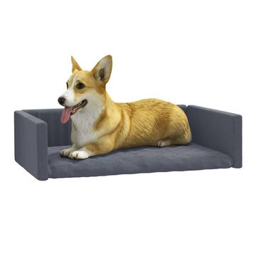 vidaXL Hundekorb Kofferraum-Hundebett Hundekörbchen Grau 70x45 cm Leinenoptik