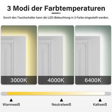 SONNI Badspiegel Bad Spiegel mit Beleuchtung, mit/ohne Bluetooth-Lautsprecher, 120 x 60, Anti-Beschlag-Funktion, Beschlagfrei,Lichtspiegel, IP44,