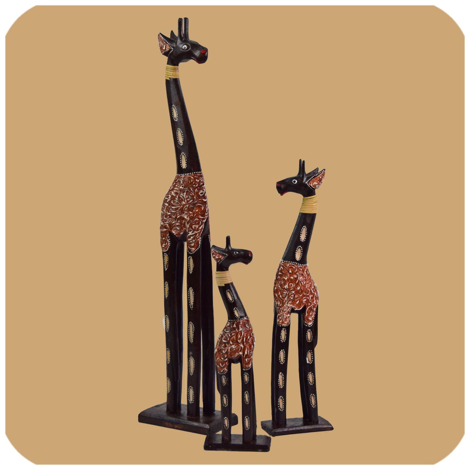 SIMANDRA Dekofigur afrikanische Holzfigur Giraffe