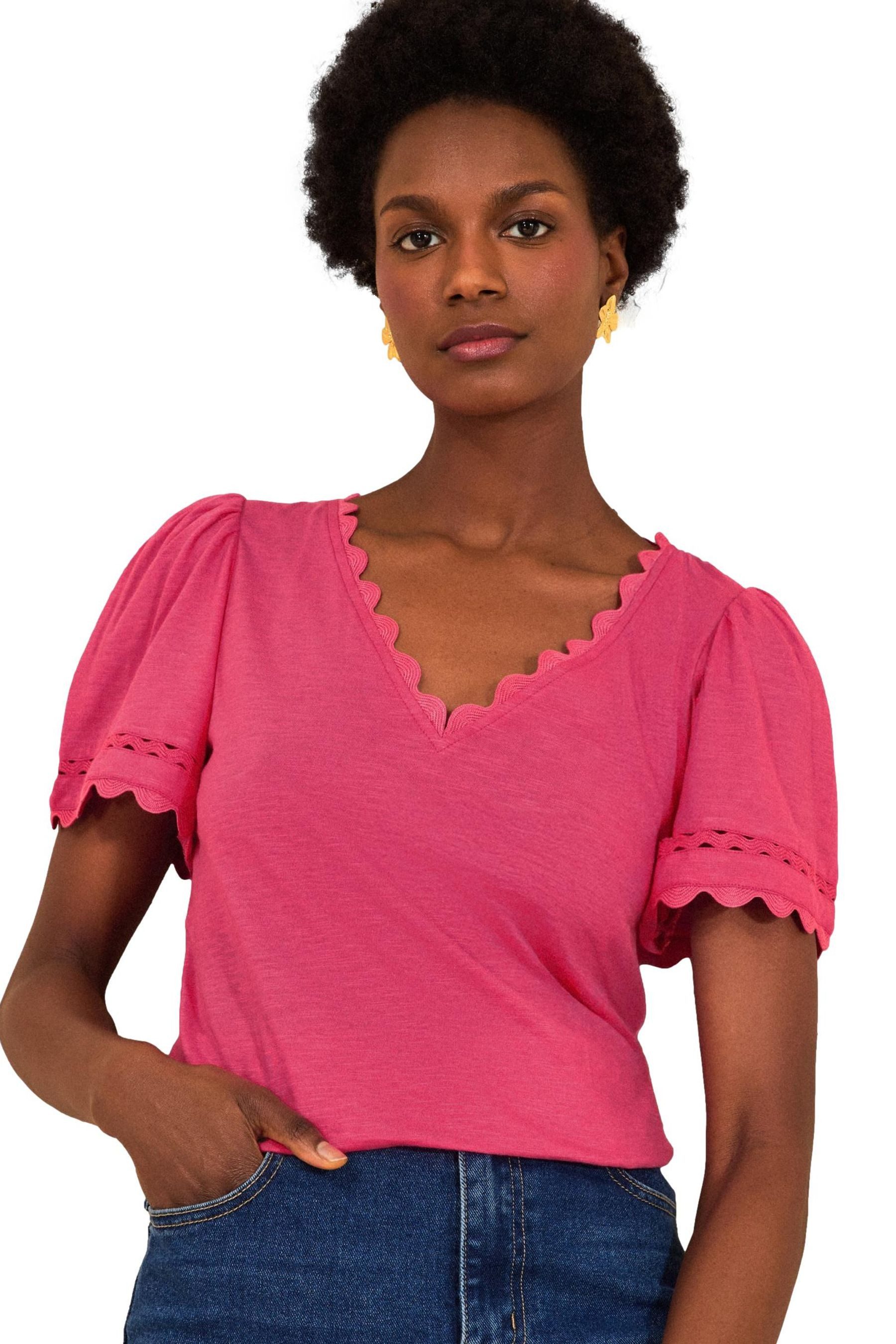 Love & Roses V-Shirt Love & Roses T-Shirt mit V-Ausschnitt, Regular (1-tlg)