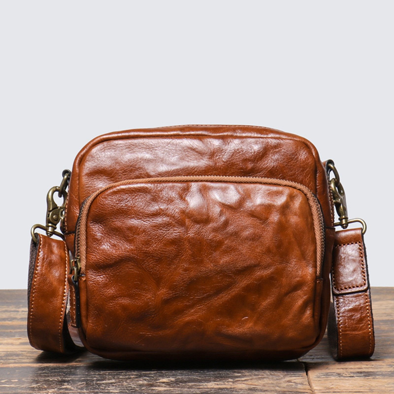 YUBRO-STUDIO Umhängetasche Herren Leder Umhängetasche Echte Rindsleder Vintage Schultertasche