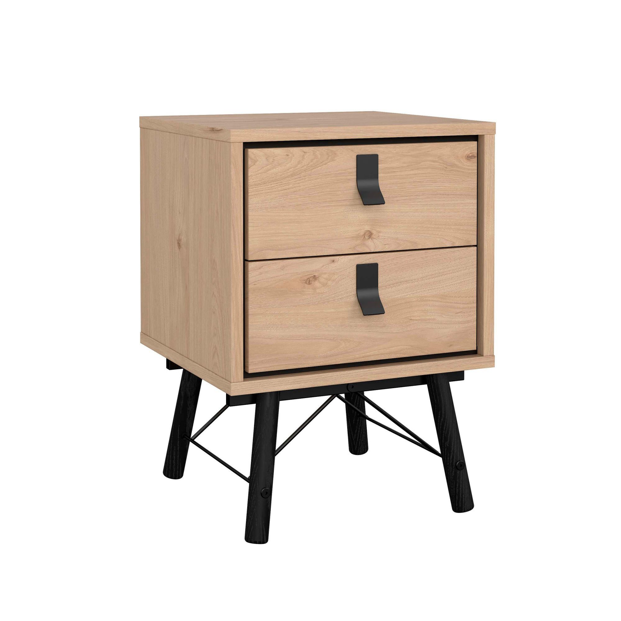 andas Nachttisch RY, mit 2 Schubladen, Vollholzbeine, Höhe 60 cm