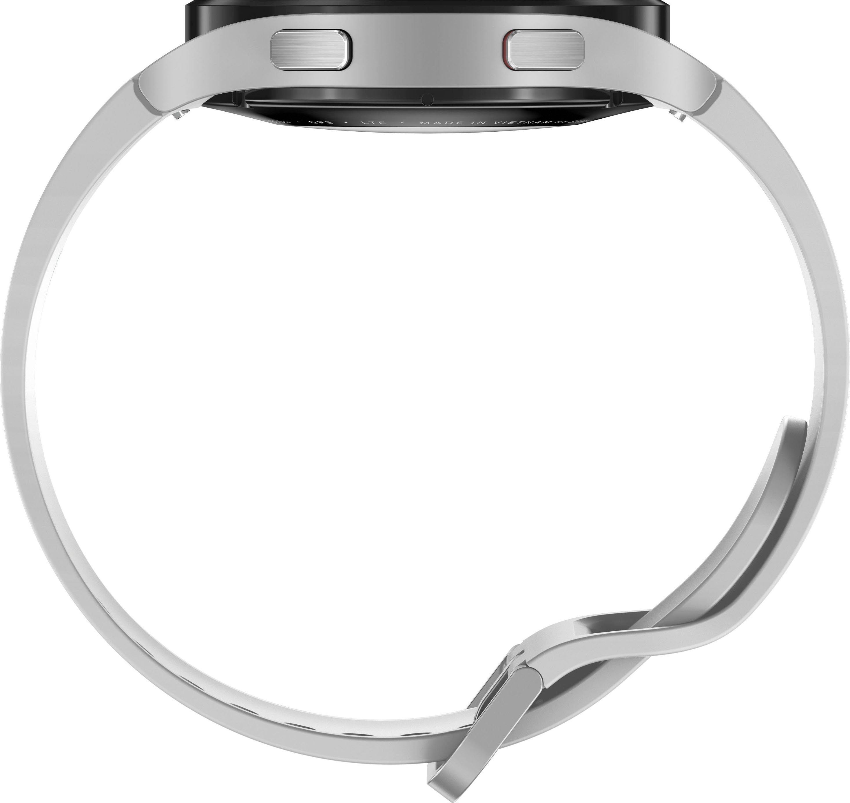Fitness Gesundheitsfunktionen 44mm Zoll, LTE | Wear Silber (1,4 by OS Tracker, Uhr, silber Google), 4 Fitness Samsung Watch Galaxy Smartwatch