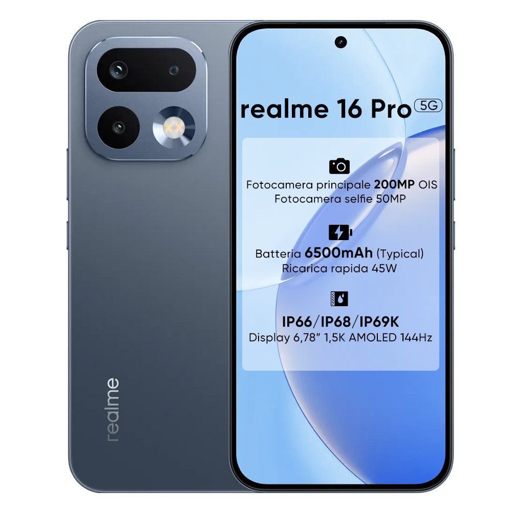 Realme Realme 16 Pro 5G 200MP Ultra-Klarer Kamera, 6500mAh Akku Smartphone (6.78 Zoll, 512 GB Speicherplatz)