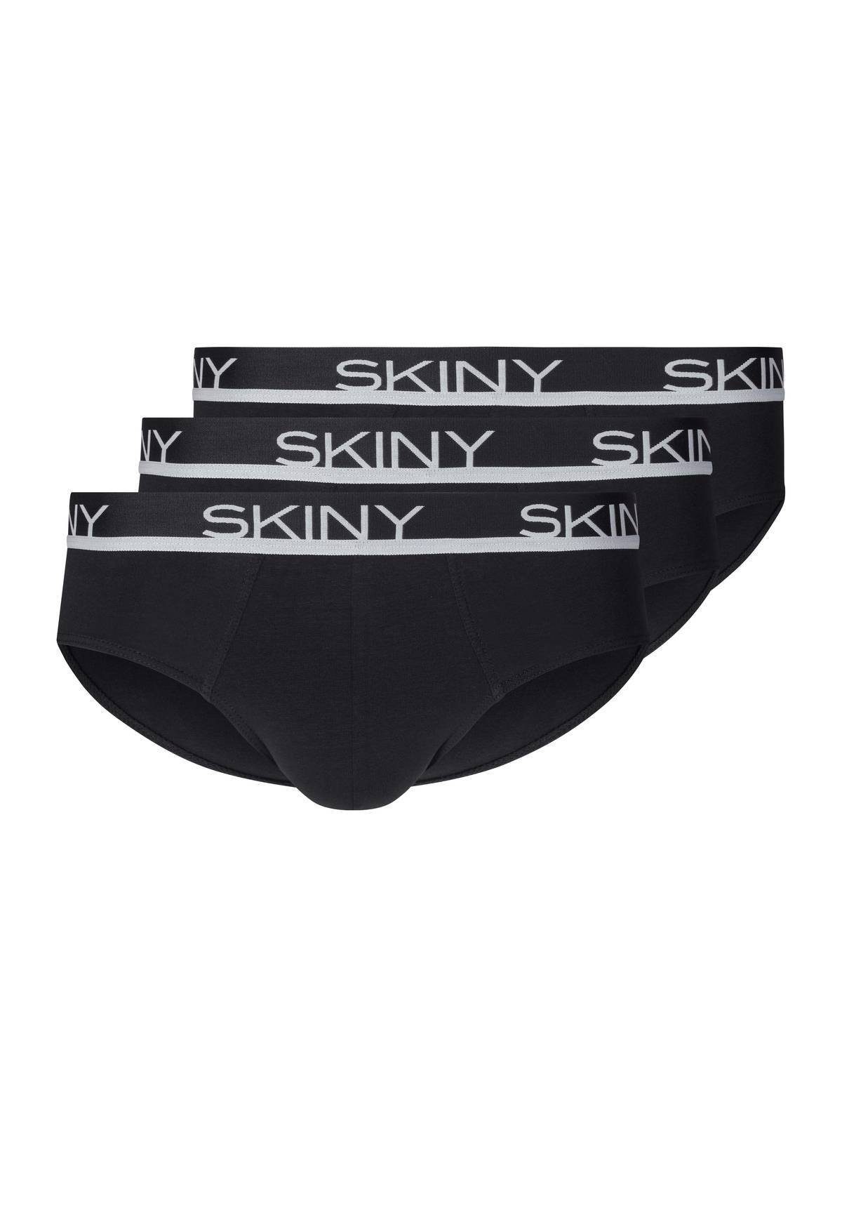 Skiny Slip Schwarz Slips - Pack Brasil Briefs, Unterwäsche 3er Herren