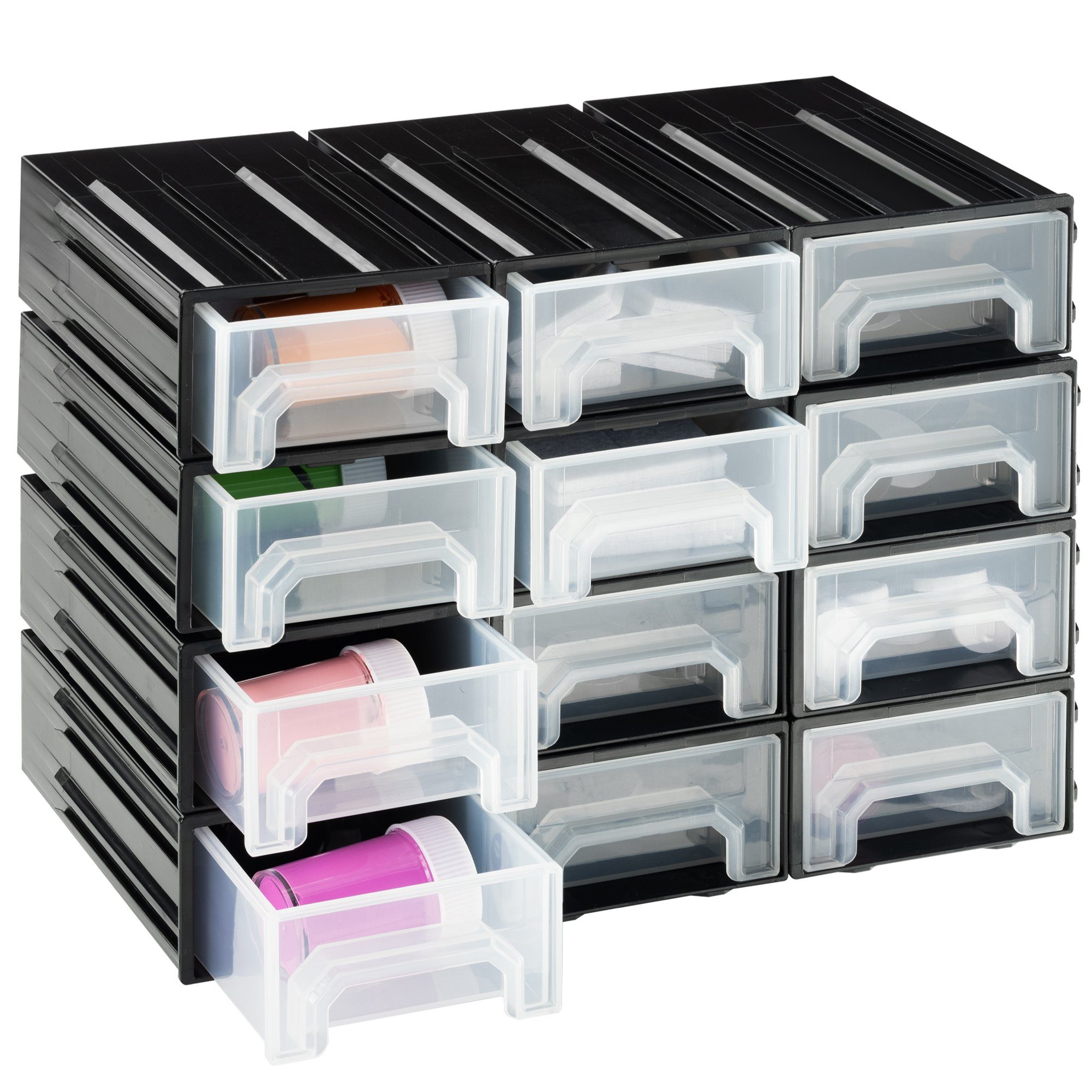 Werkzeugbox Kleinteile Magazin mit 12 Schubladen - Sortierkasten Sortierbox