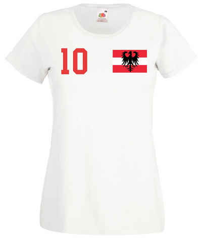 Youth Designz T-Shirt Österreich Damen T-Shirt im Fußball Trikot Look mit trendigem Motiv