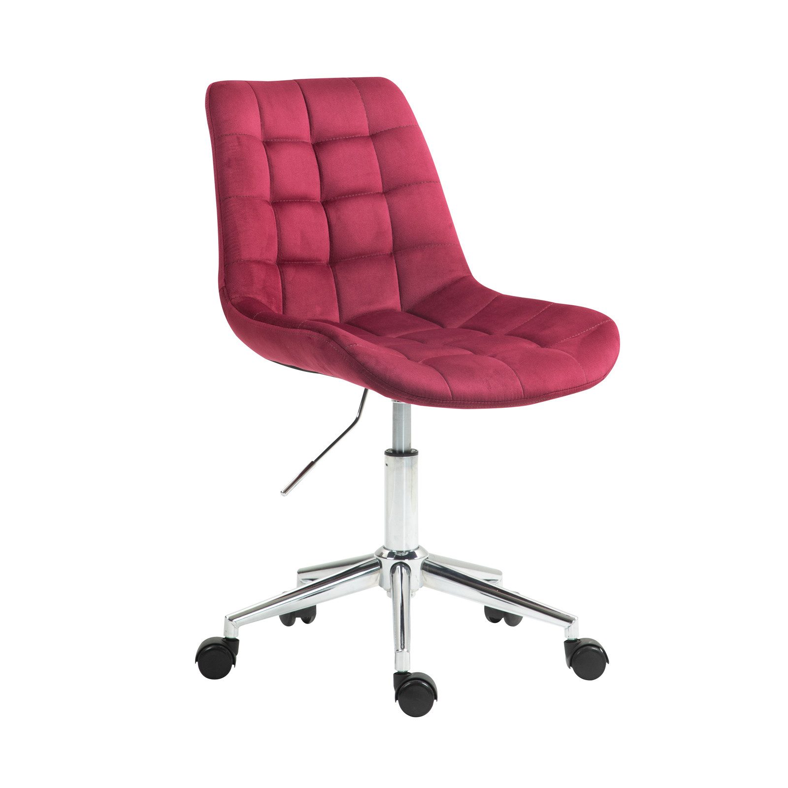 SVITA Schreibtischstuhl MICKY, Kinderschreibtischstuhl, höhenverstellbar, Samt, Rollen, Bordeaux